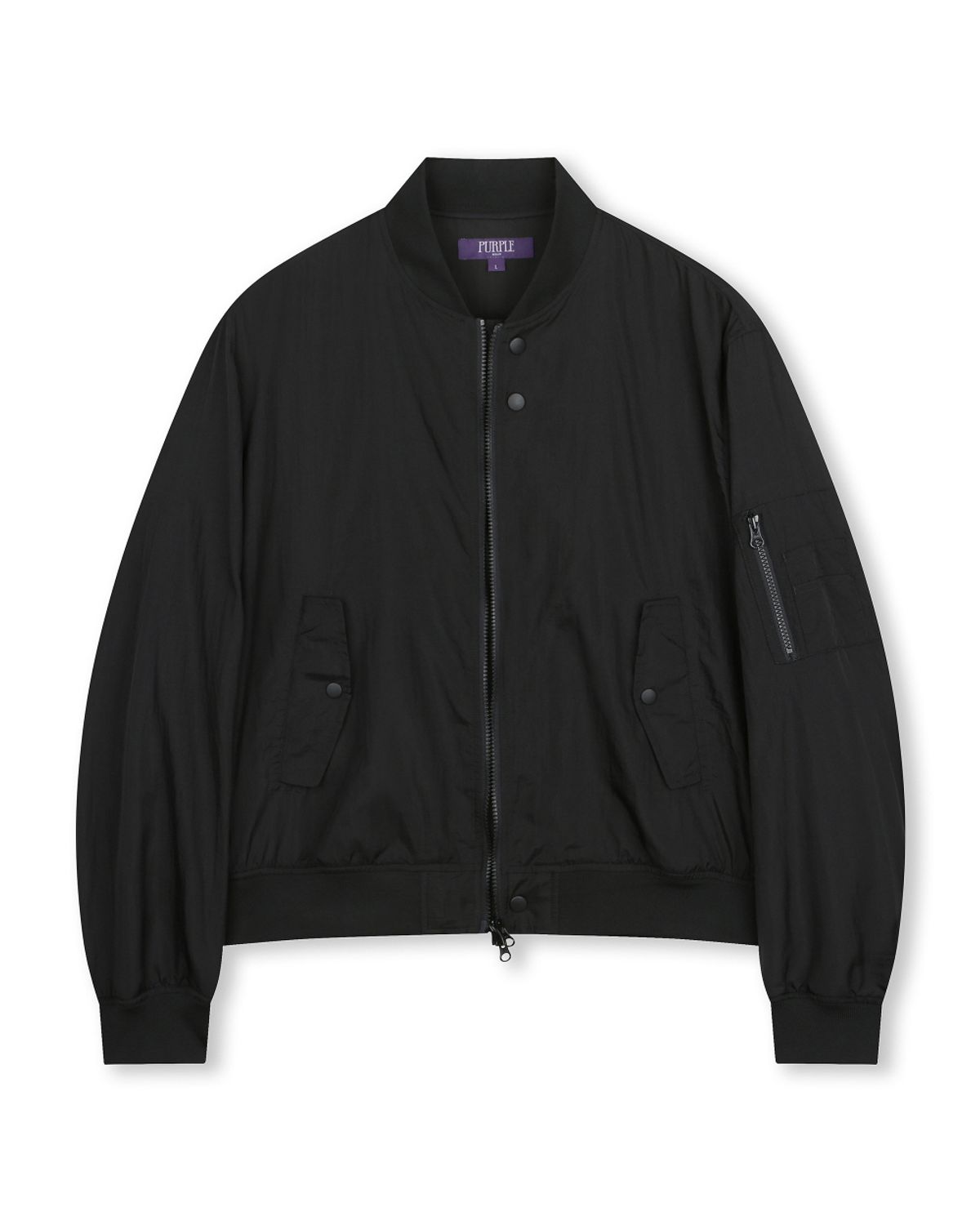 비슬로우(BESLOW) SHEER NYLON FLIGHT JACKET BLACK