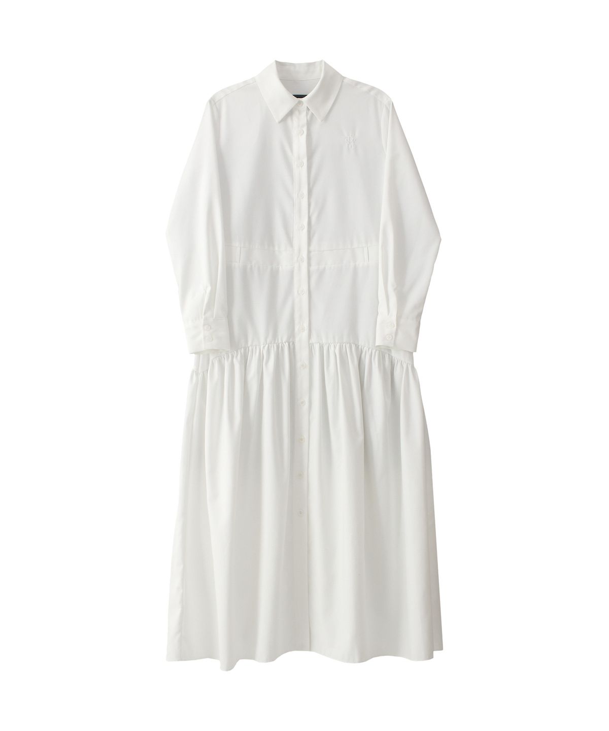 살롱 드 욘(SALON DE YOHN) Flare Long Shirt  Dress_ White