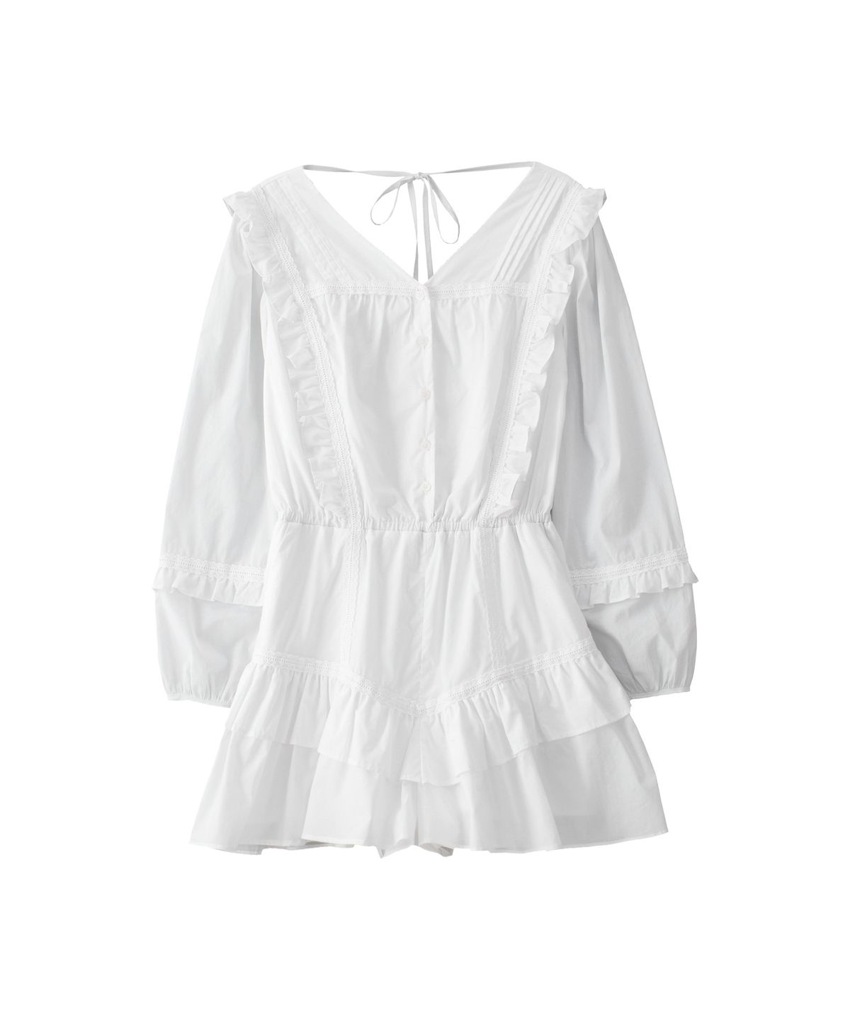 살롱 드 욘(SALON DE YOHN) Ruffle Point Jumpsuit_ White