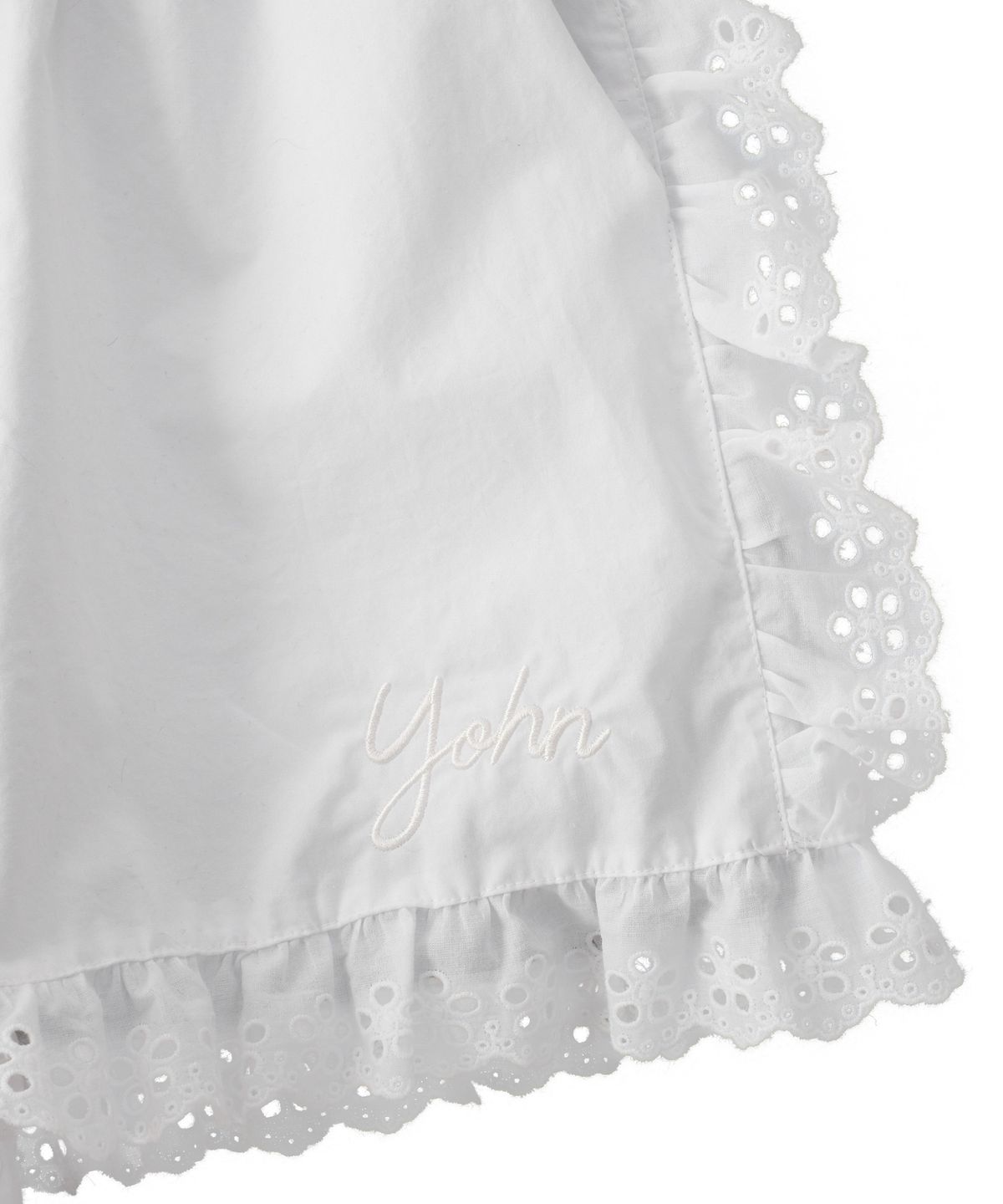 살롱 드 욘(SALON DE YOHN) Lace Cotton Banding Shorts_ White
