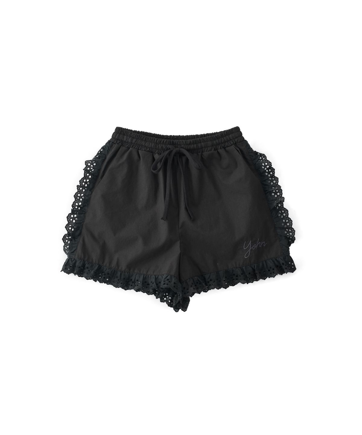 살롱 드 욘(SALON DE YOHN) Lace Cotton Banding Shorts_ Charcoal