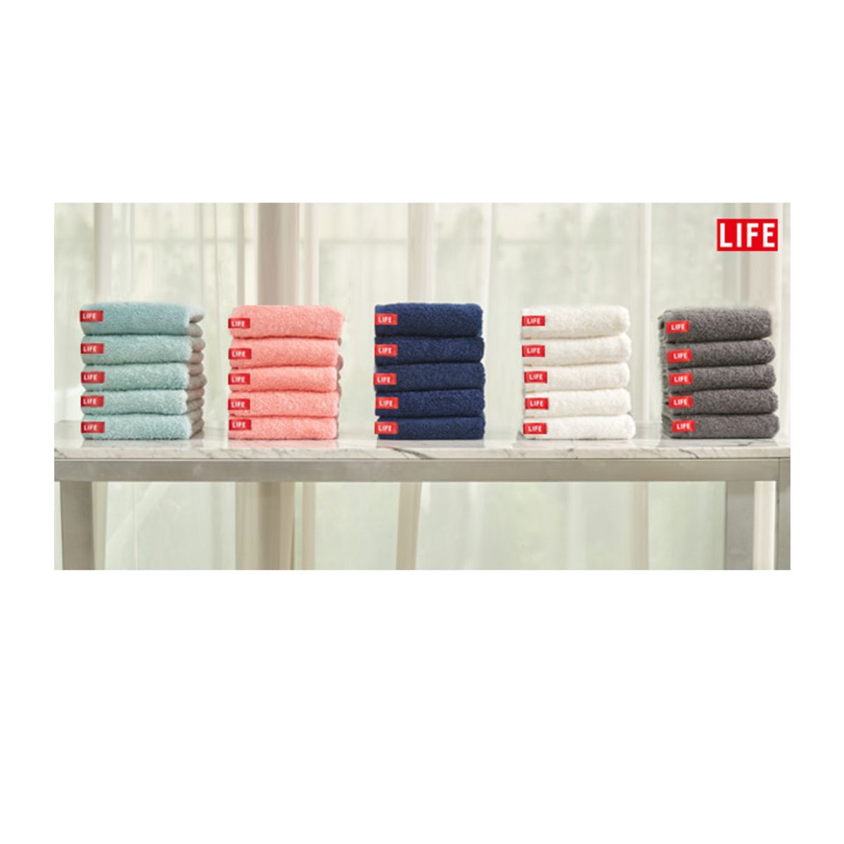 라이프타올(LIFE TOWEL) 코마사 40수 디자인 수건  10장 150g