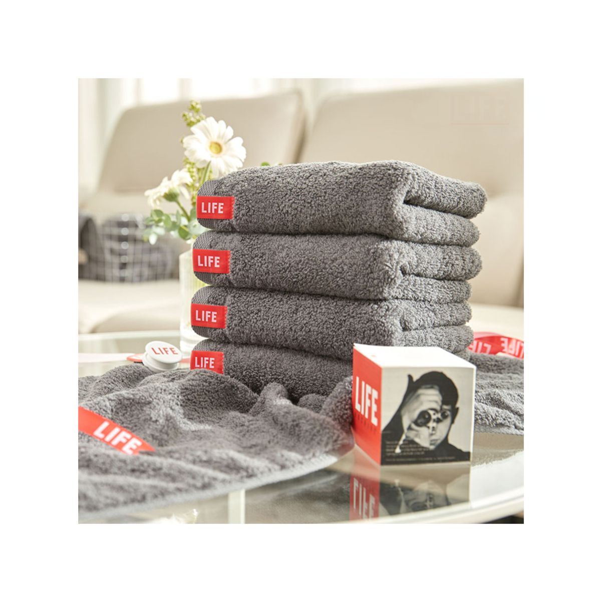라이프타올(LIFE TOWEL) 코마사 40수 디자인 수건  10장 150g
