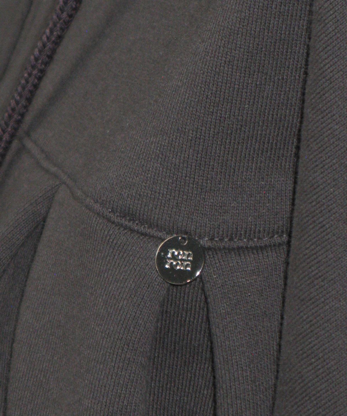 론론(RONRON) PENDANT SHIRRING HOODIE ZIP UP CHARCOAL