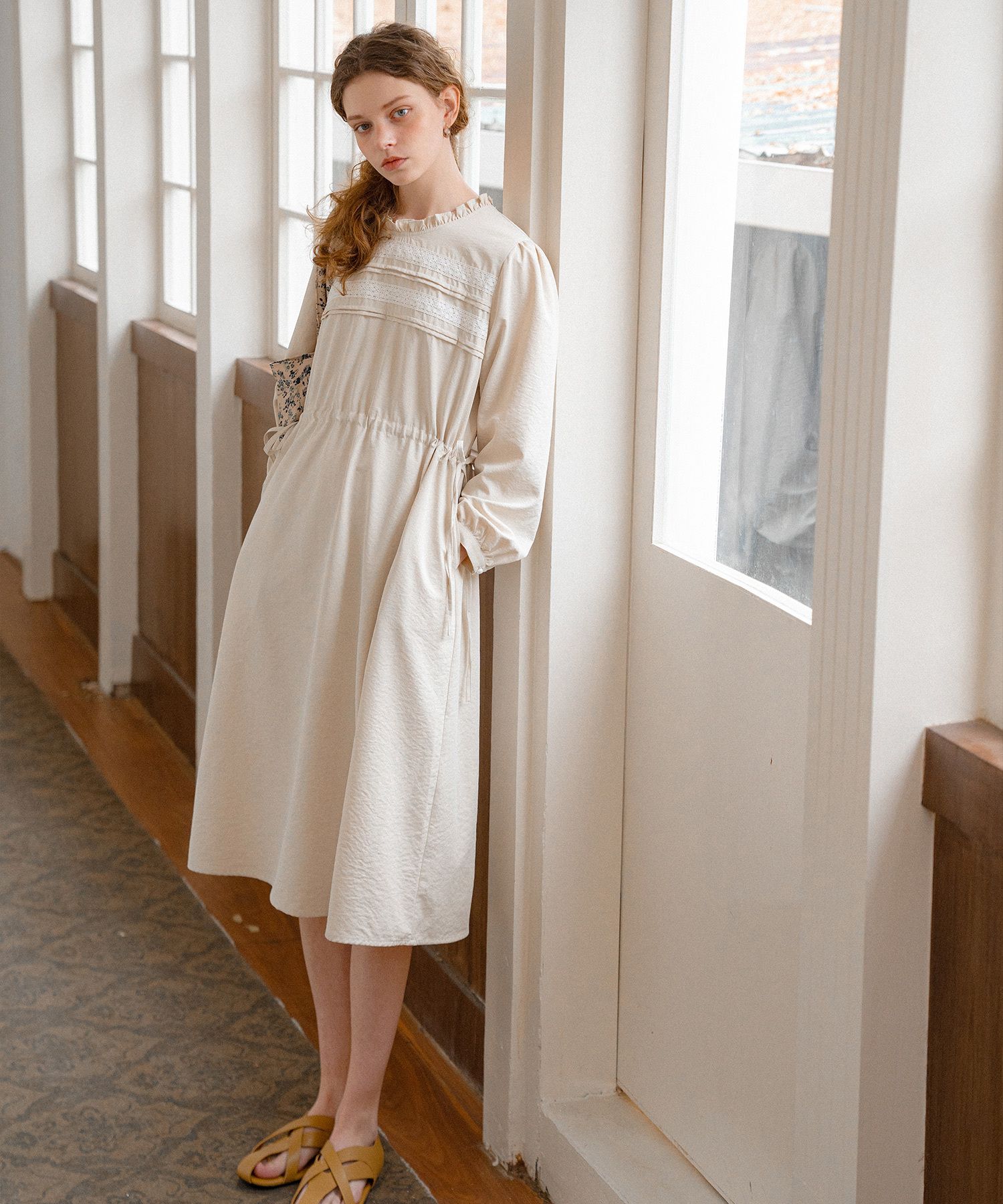 【BAON】Sui Shirring Flare Check Long One Piece MUSINSA | PIGMENT Lace Pin Tuck Shirring One Piece (PBE03S
