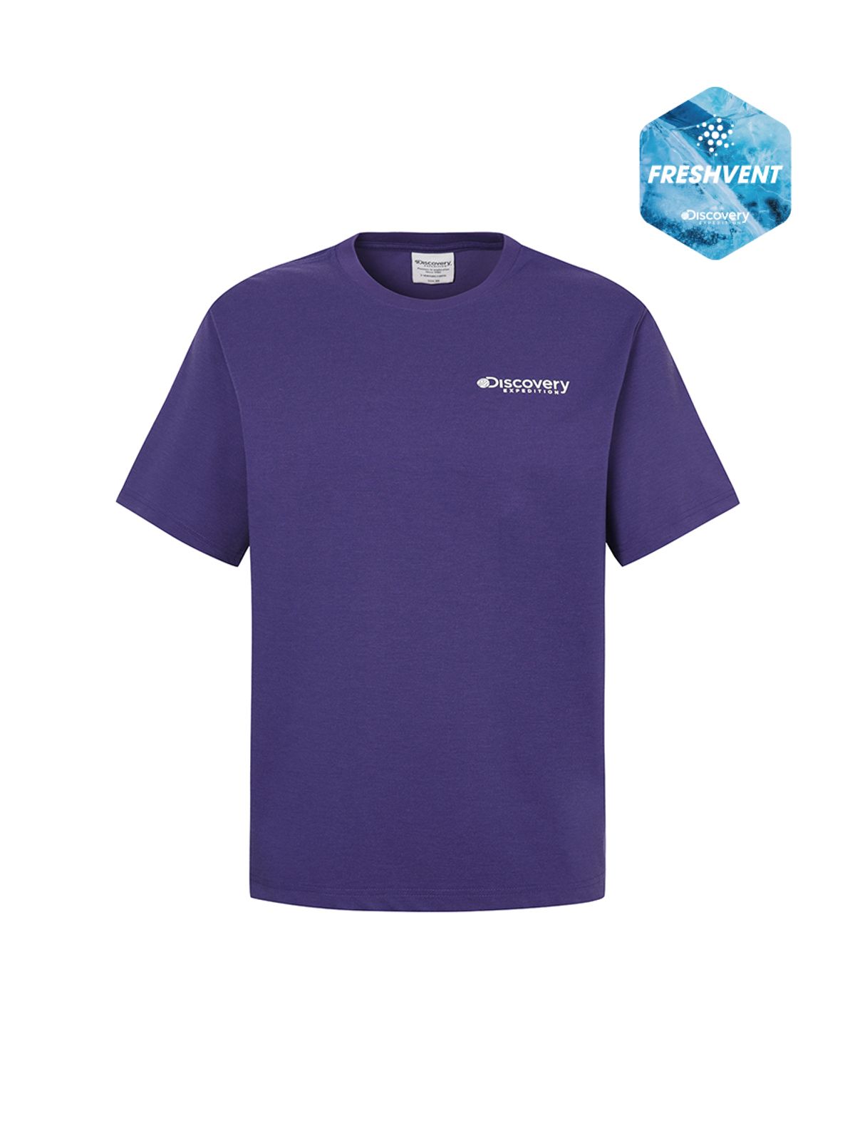 디스커버리 익스페디션(DISCOVERY EXPEDITION) 프레시벤트 워싱 박스 로고 반팔티셔츠 (PURPLE)