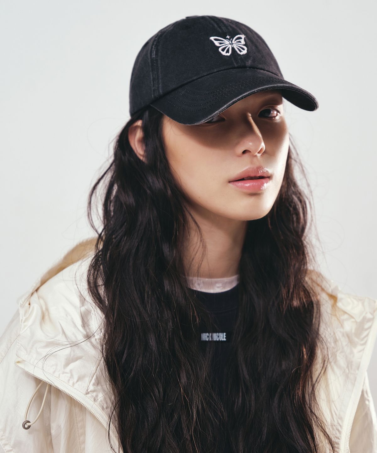닉앤니콜(NICK&NICOLE) VINTAGE MINI BUTTERFLY BALL CAP_BLACK PINK