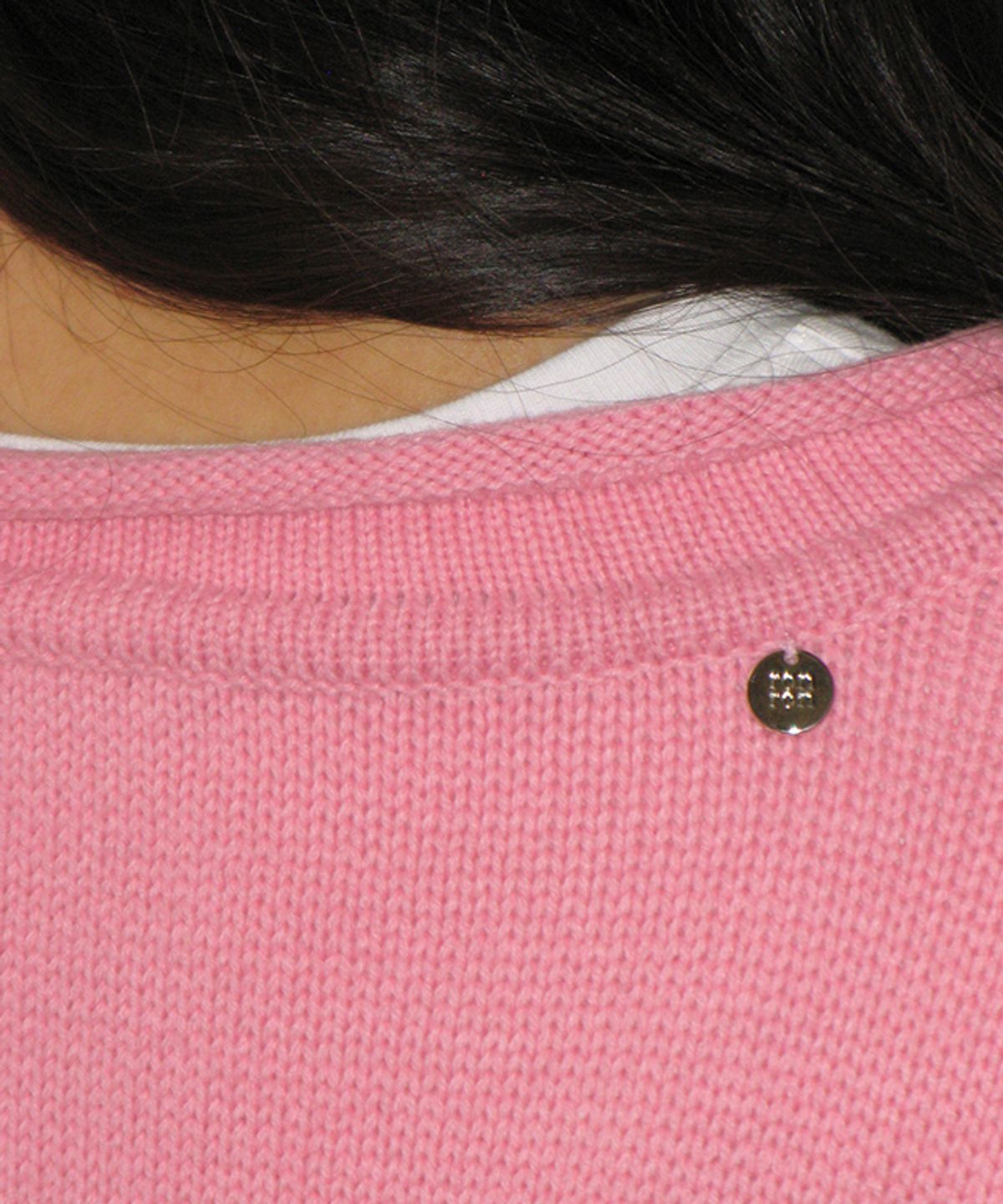론론(RONRON) HEART STAR HAND STITCH OVERFIT CROP KNIT PINK