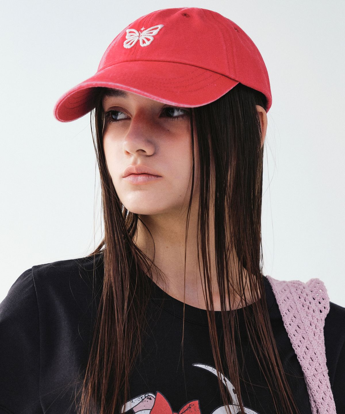 닉앤니콜(NICK&NICOLE) VINTAGE MINI BUTTERFLY BALL CAP_RED