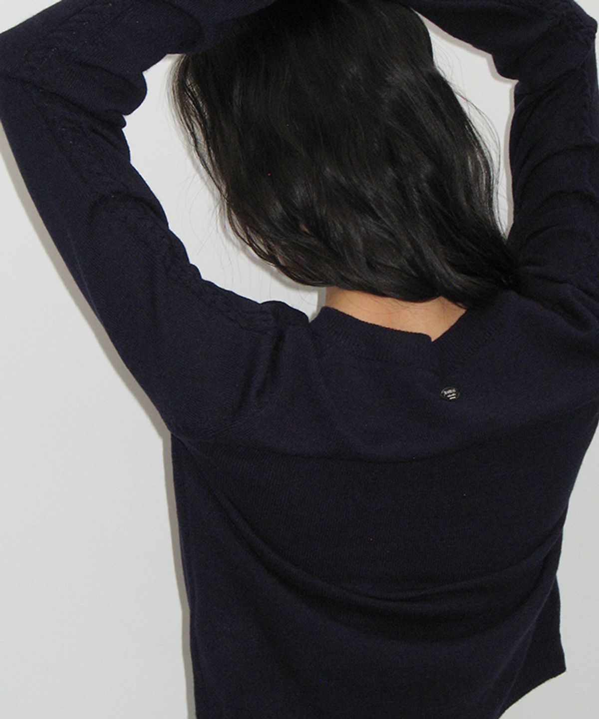 론론(RONRON) HEART ARGYLE 2 BUTTON KNIT CARDIGAN NAVY