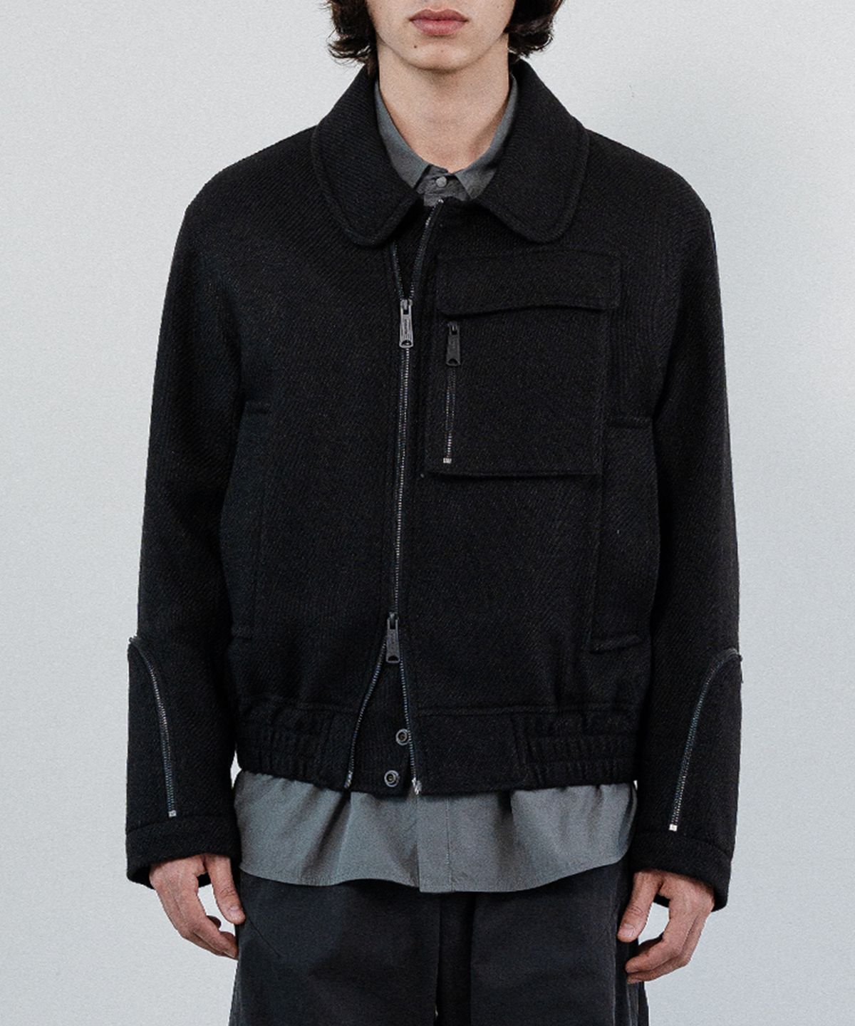우석(WOOSUK) Wool Twill Flight Bomber