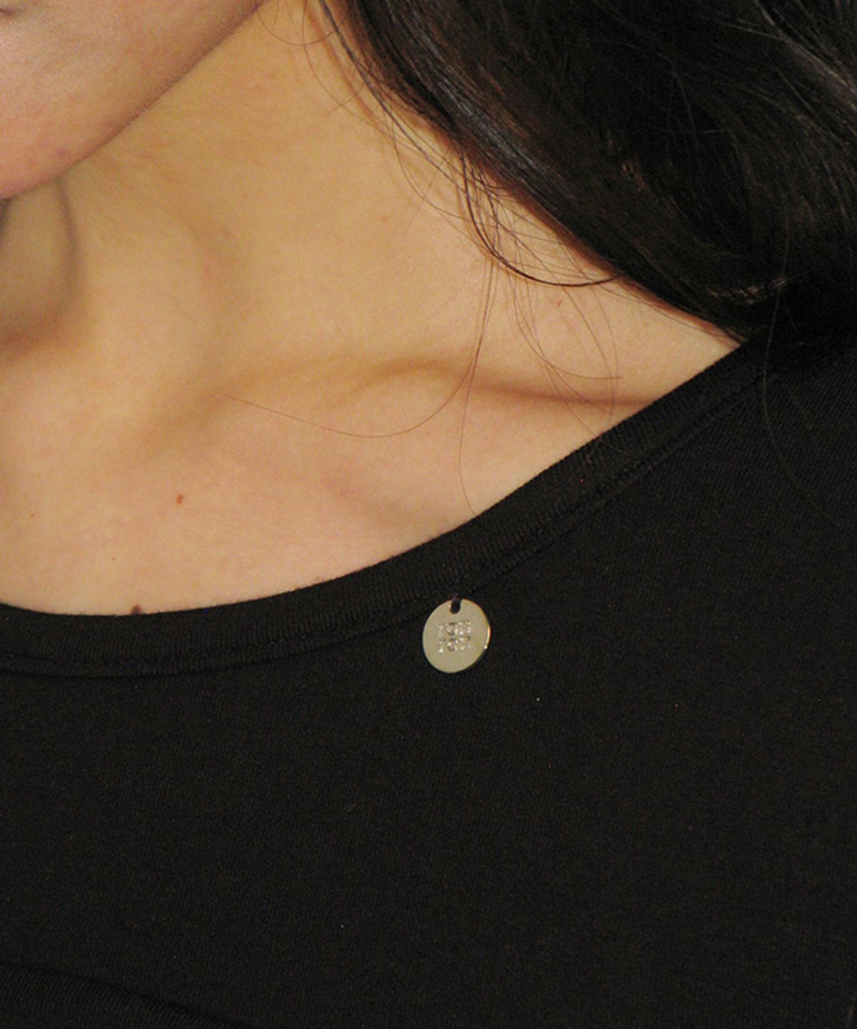 론론(RONRON) SHIRRING BUSTIER LONG SLEEVE T SHIRT BLACK