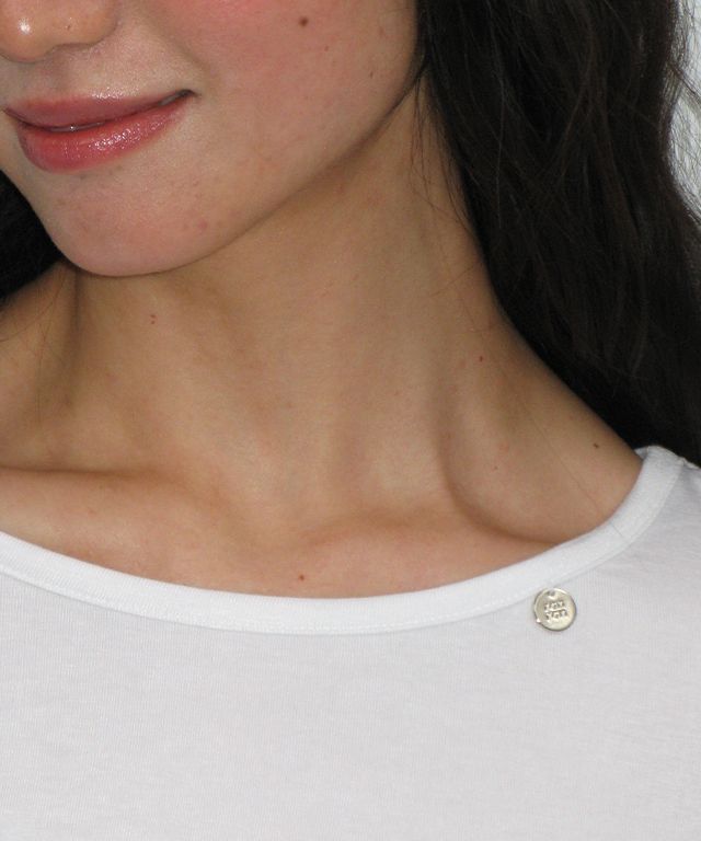 MUSINSA | RONRON SHIRRING BUSTIER LONG SLEEVE T SHIRT WHITE