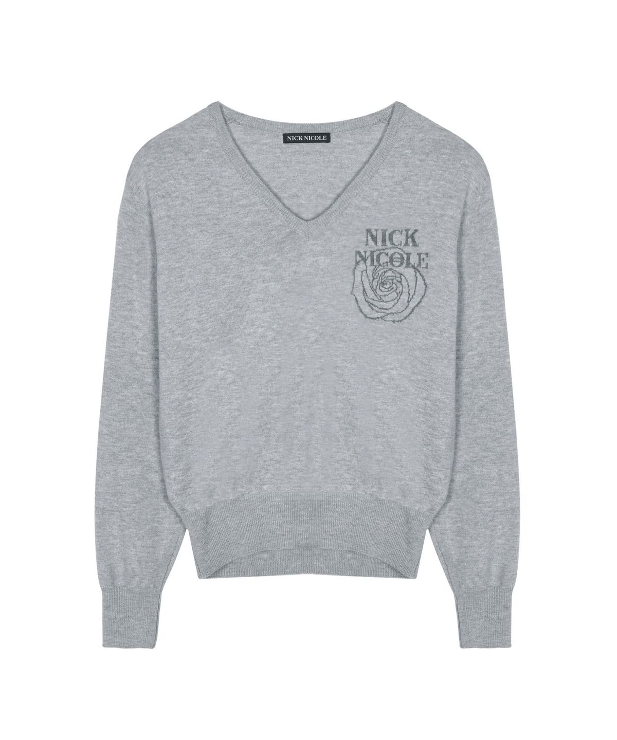 닉앤니콜(NICK&NICOLE) NICOLE MINI ROSE JAQUARD KNIT_GRAY