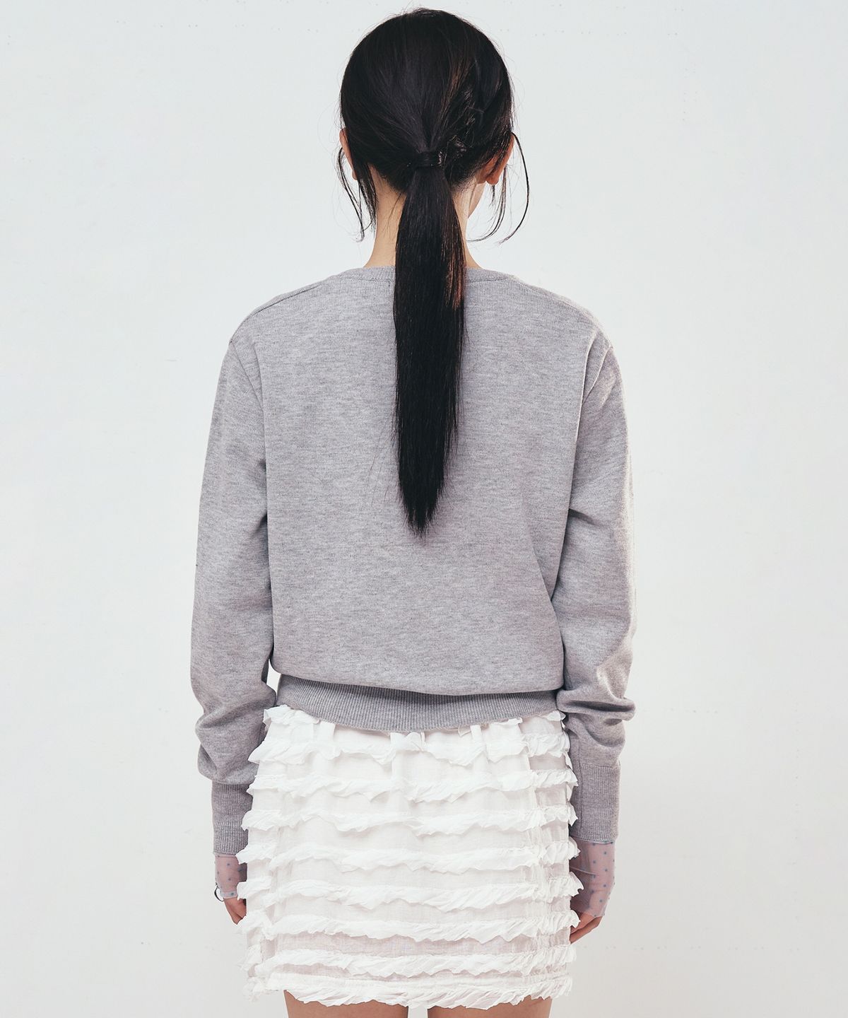 닉앤니콜(NICK&NICOLE) NICOLE MINI ROSE JAQUARD KNIT_GRAY