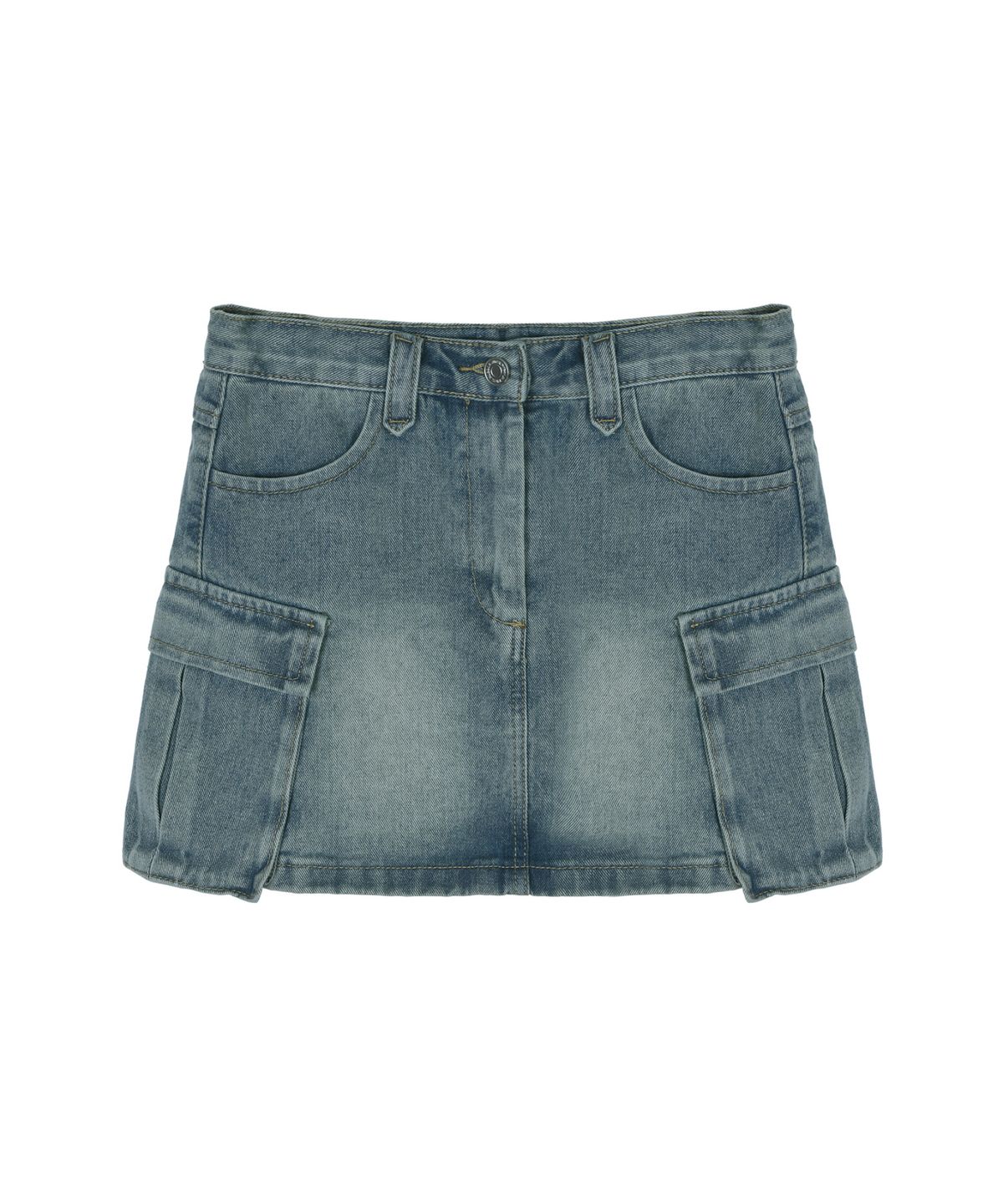 닉앤니콜(NICK&NICOLE) VINTAGE CARGO MINI DENIM SKIRT_VINTAGE BLUE