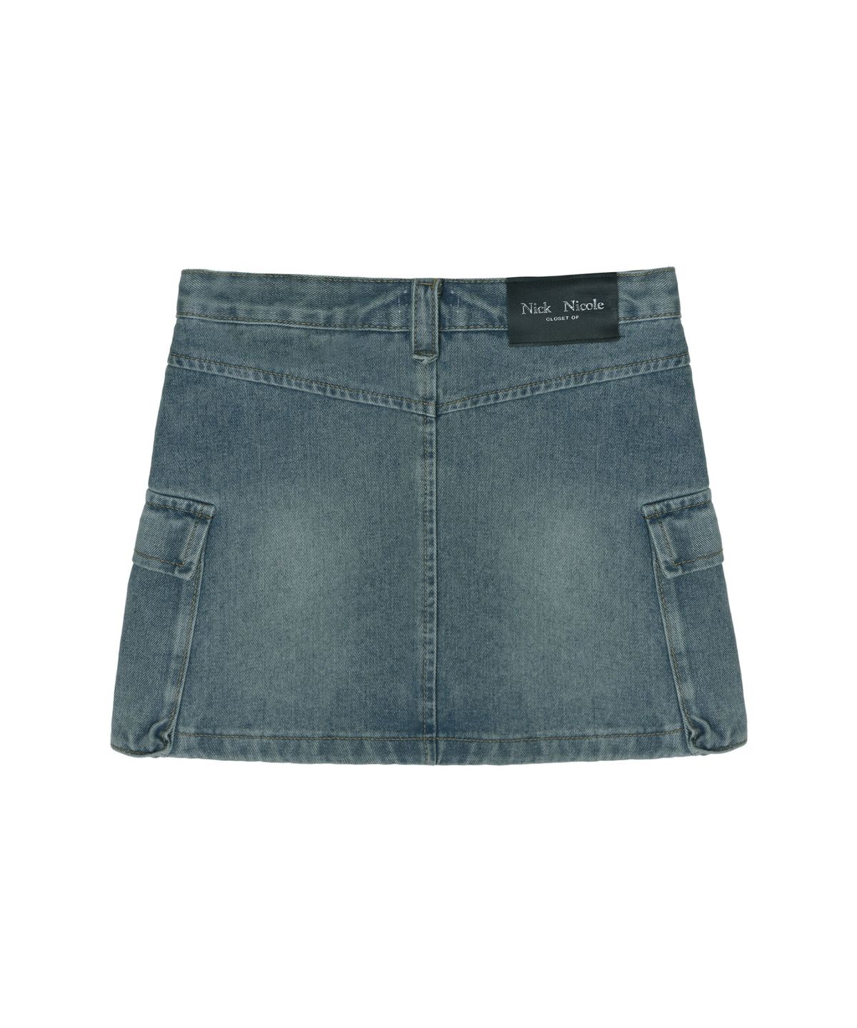 닉앤니콜(NICK&NICOLE) VINTAGE CARGO MINI DENIM SKIRT_VINTAGE BLUE