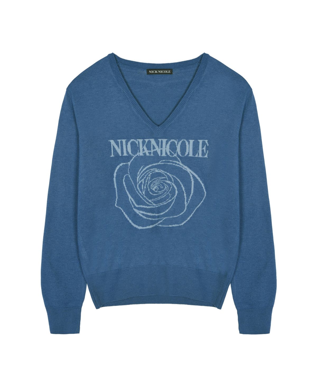 닉앤니콜(NICK&NICOLE) NICOLE ROSE JAQUARD PULLOVER KNIT_BLUE
