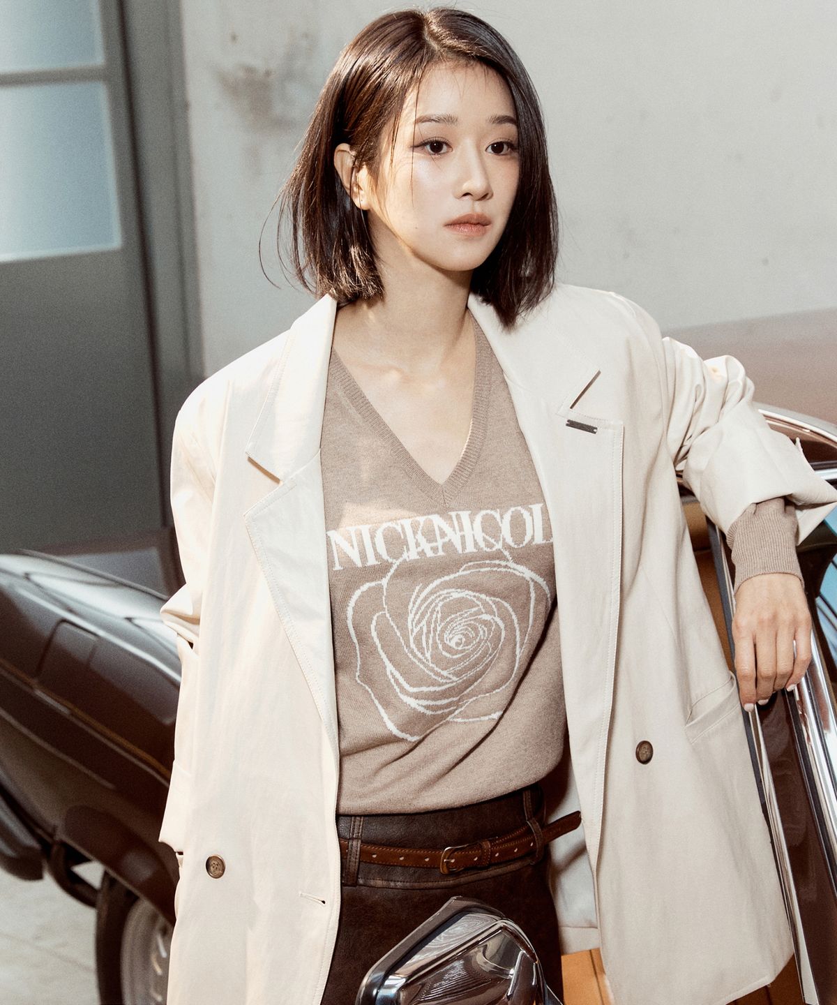 닉앤니콜(NICK&NICOLE) NICOLE ROSE JAQUARD PULLOVER KNIT_BROWN