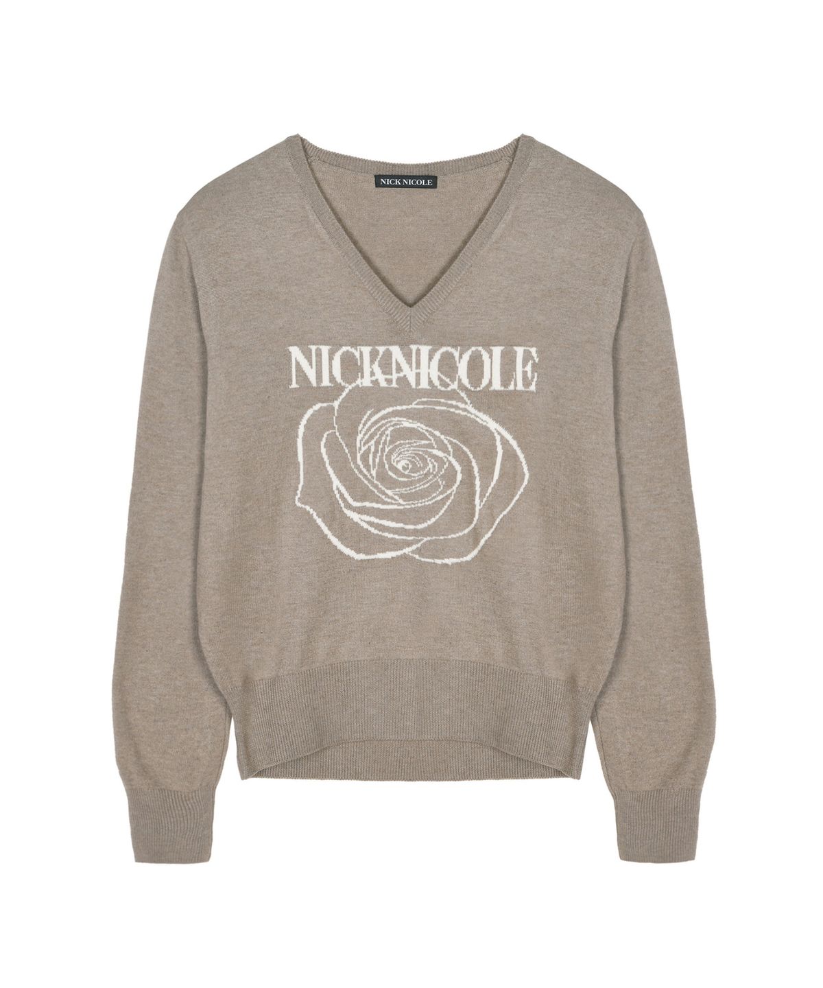 닉앤니콜(NICK&NICOLE) NICOLE ROSE JAQUARD PULLOVER KNIT_BROWN