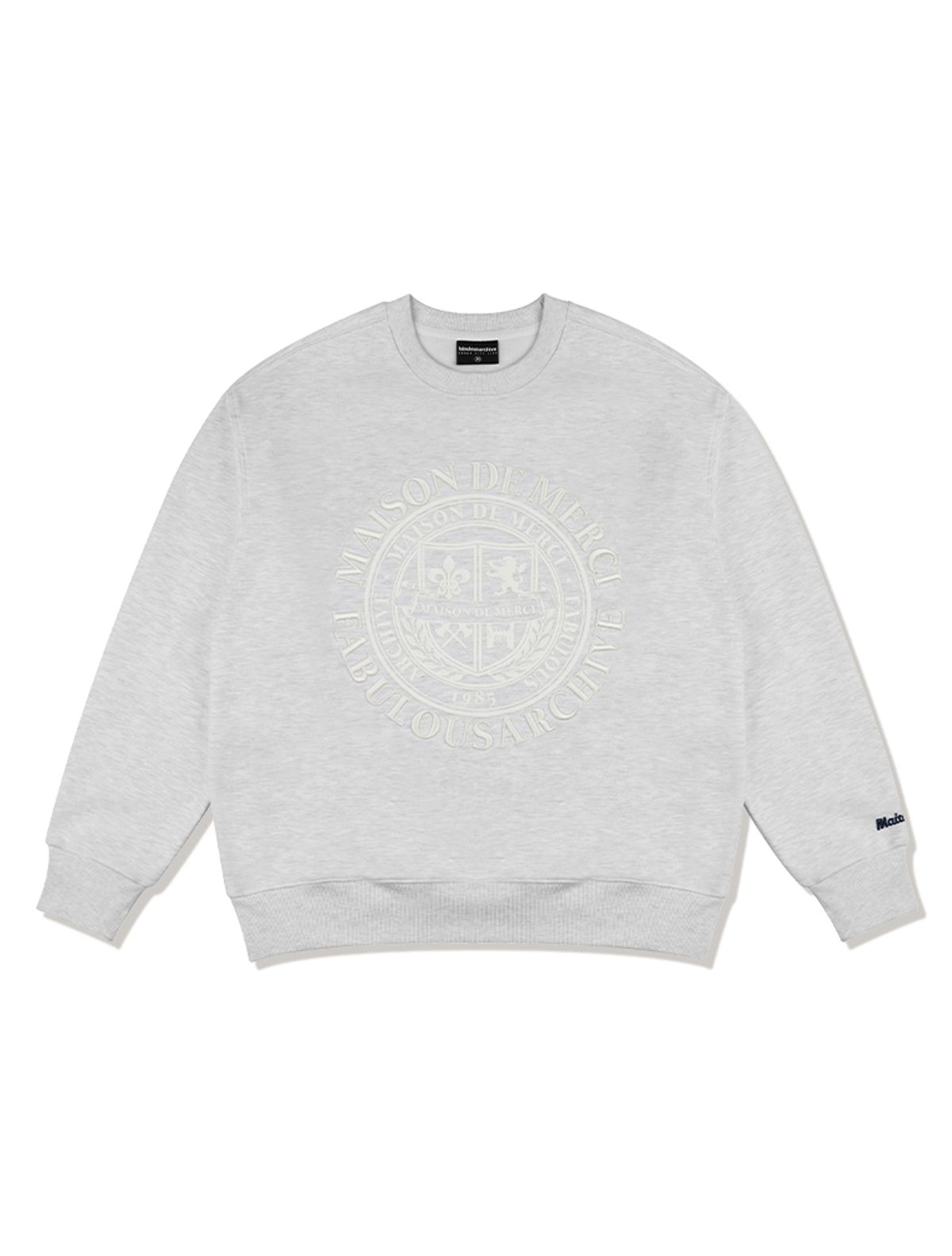 라 메종 스튜디오(LA MAISON STUDIO) UNISEX 쉴드 패턴 맨투맨 애쉬그레이(FCD1TS103M)