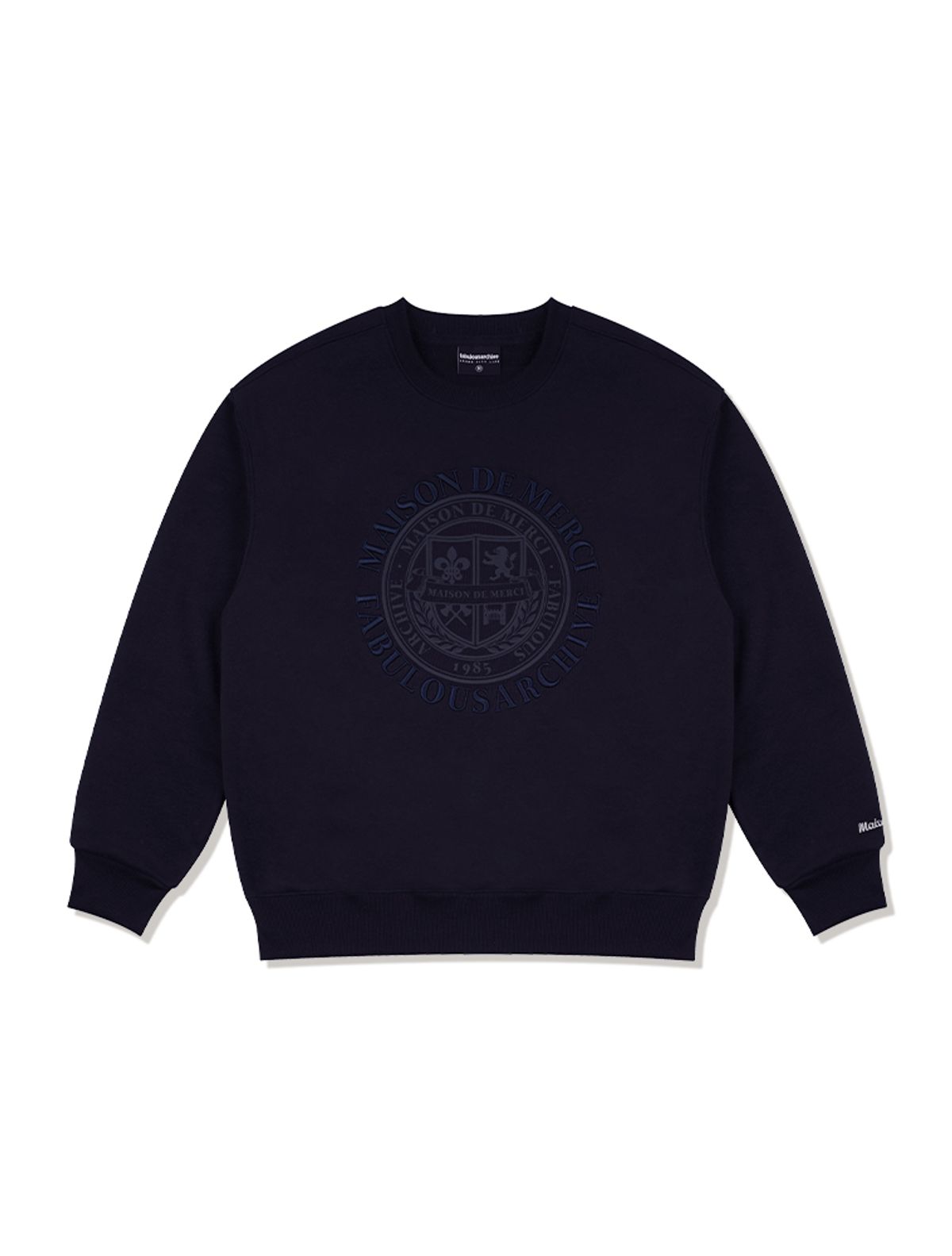 라 메종 스튜디오(LA MAISON STUDIO) UNISEX 쉴드 패턴 맨투맨 네이비(FCD1TS103M)