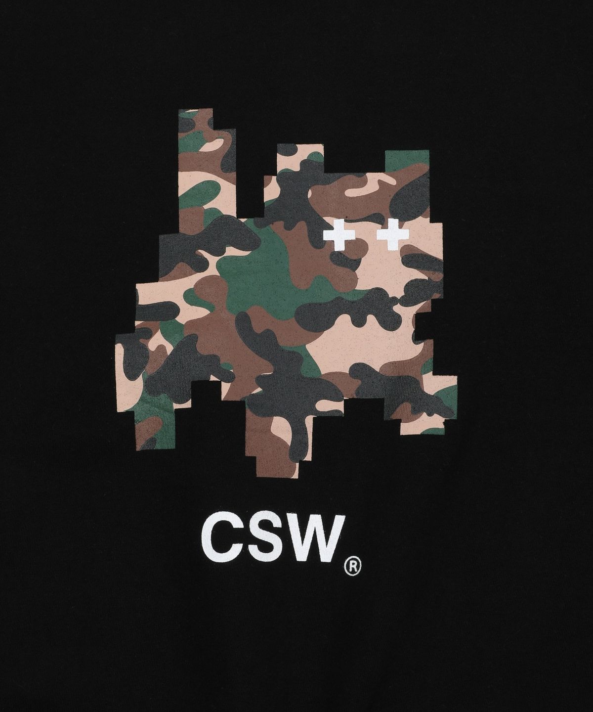 캣세이브더월드(CATSAVETHEWORLD) 카모 픽셀 아트 맨투맨 남녀공용 (2컬러)