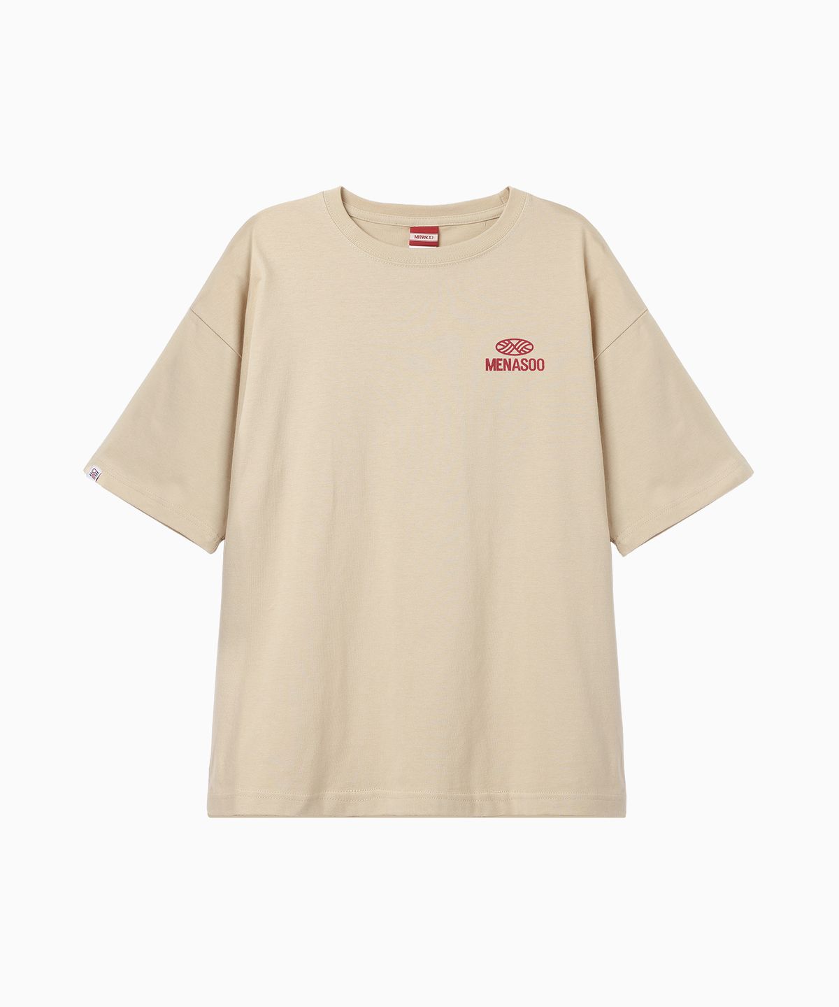 미나수(MENASOO) Mns Hearttrack Graphic T Shirt_Oatmeal