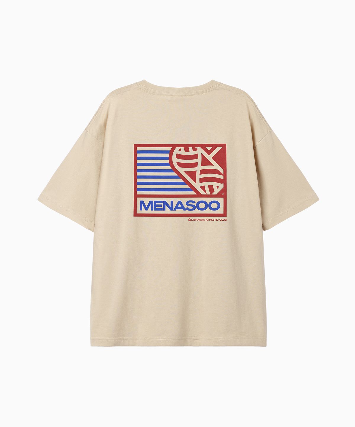 미나수(MENASOO) Mns Hearttrack Graphic T Shirt_Oatmeal