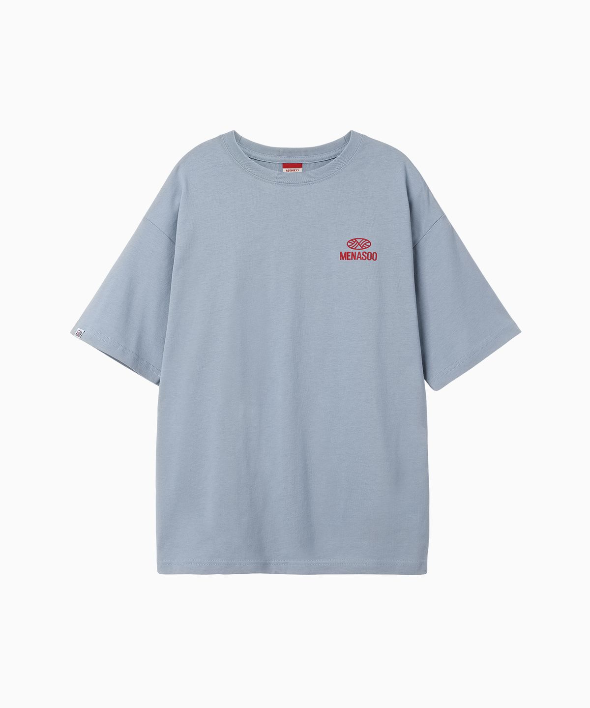미나수(MENASOO) Mns Hearttrack Graphic T Shirt_Skyblue