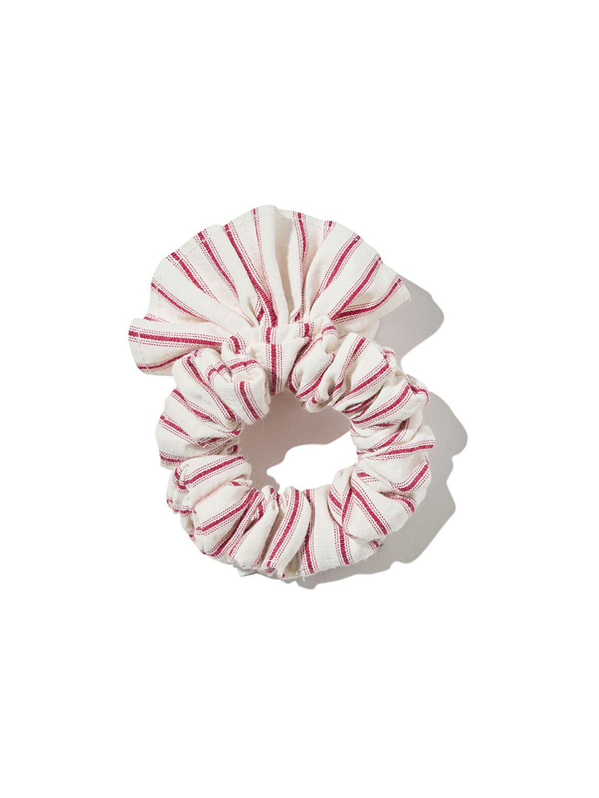 기준(KIJUN) Stripe Corsage Scrunchie Red Stripe