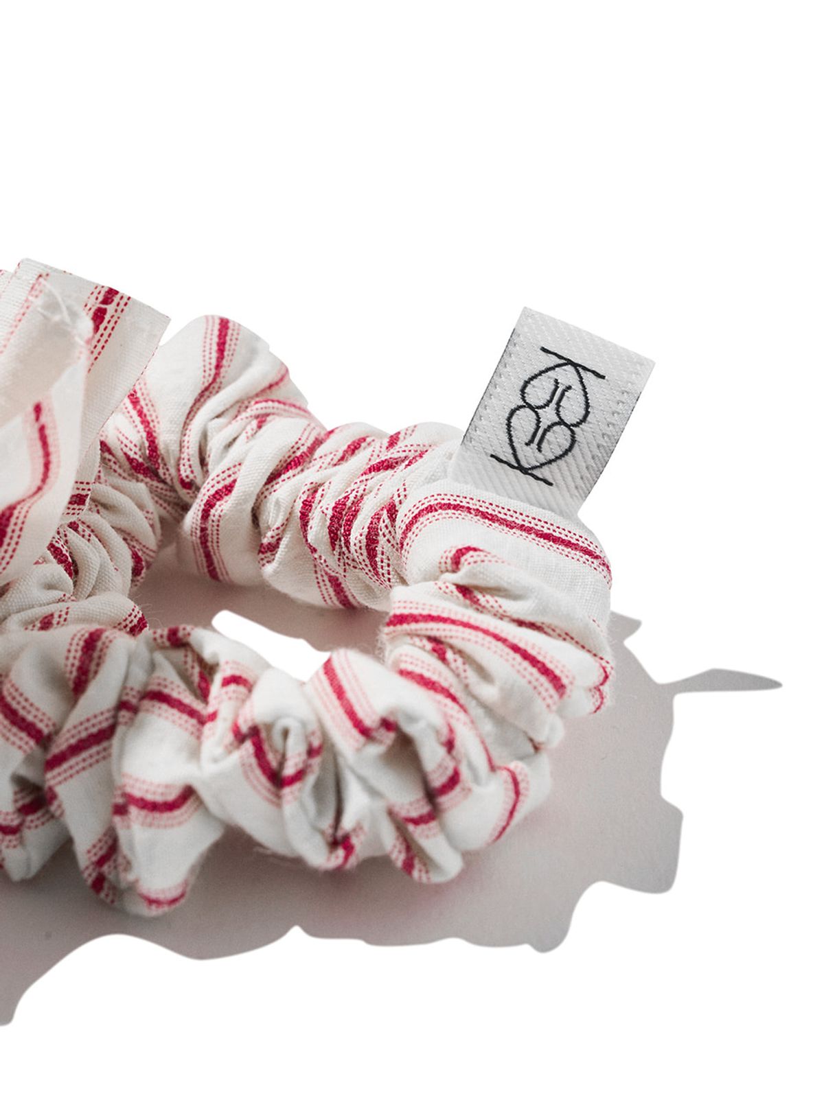 기준(KIJUN) Stripe Corsage Scrunchie Red Stripe