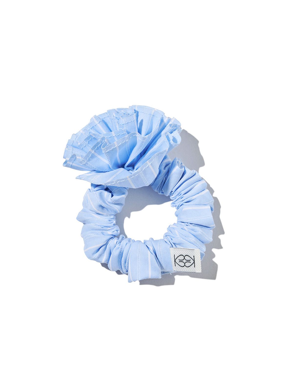 기준(KIJUN) Stripe Corsage Scrunchie Sky Blue Stripe