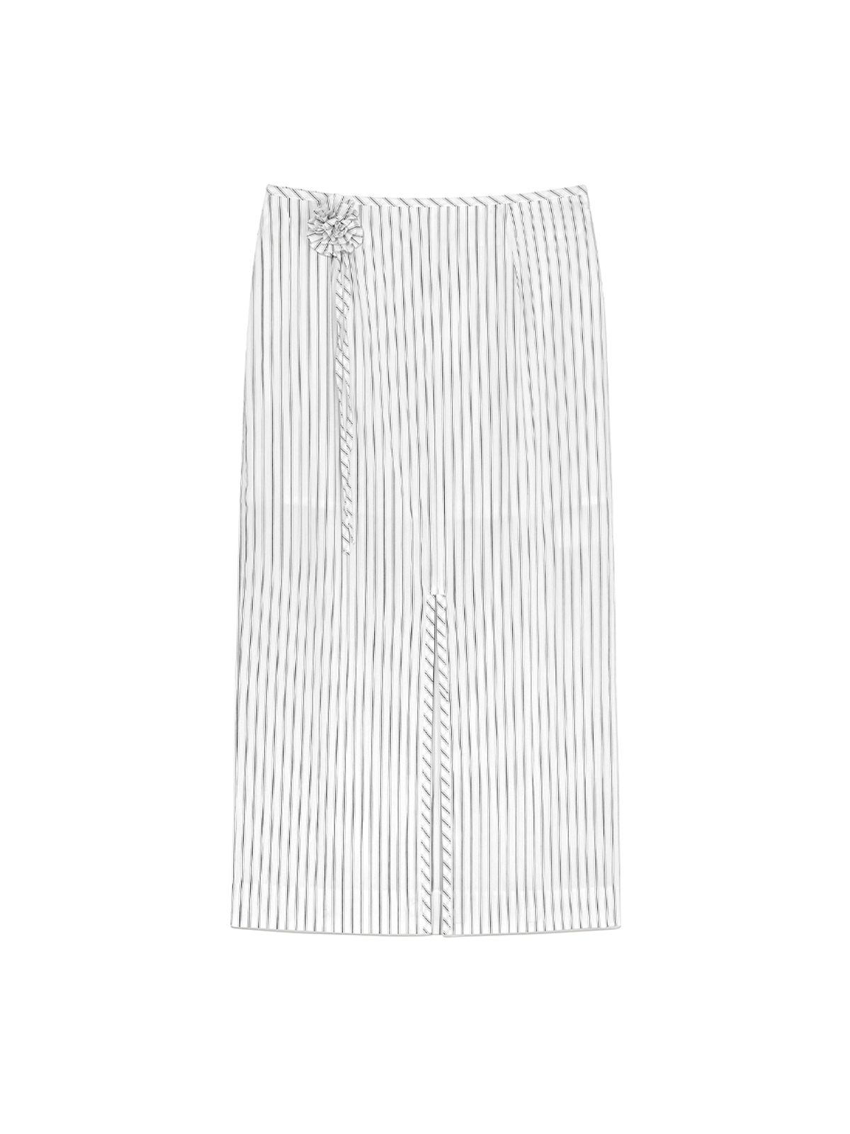 기준(KIJUN) Stripe Corsage Long Skirt Off-White Stripe