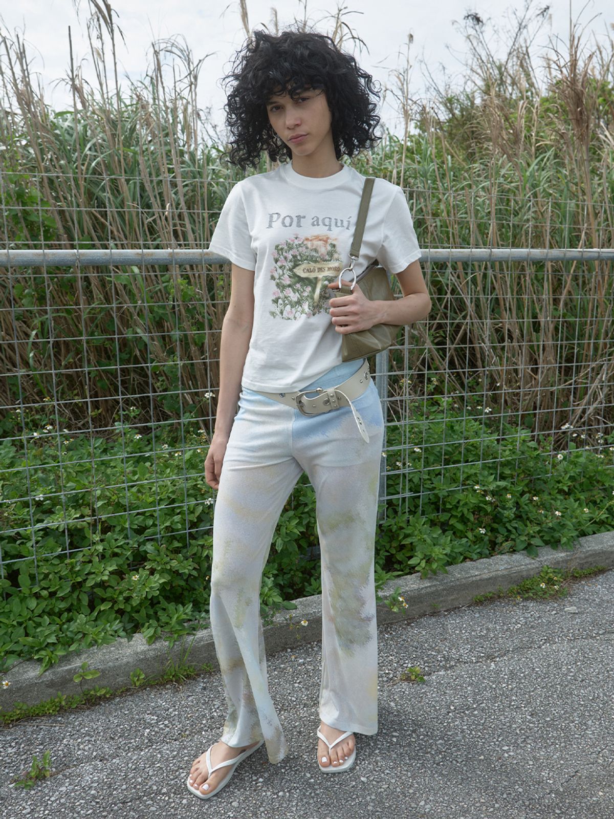 기준(KIJUN) Print Flared Pants Print Flower