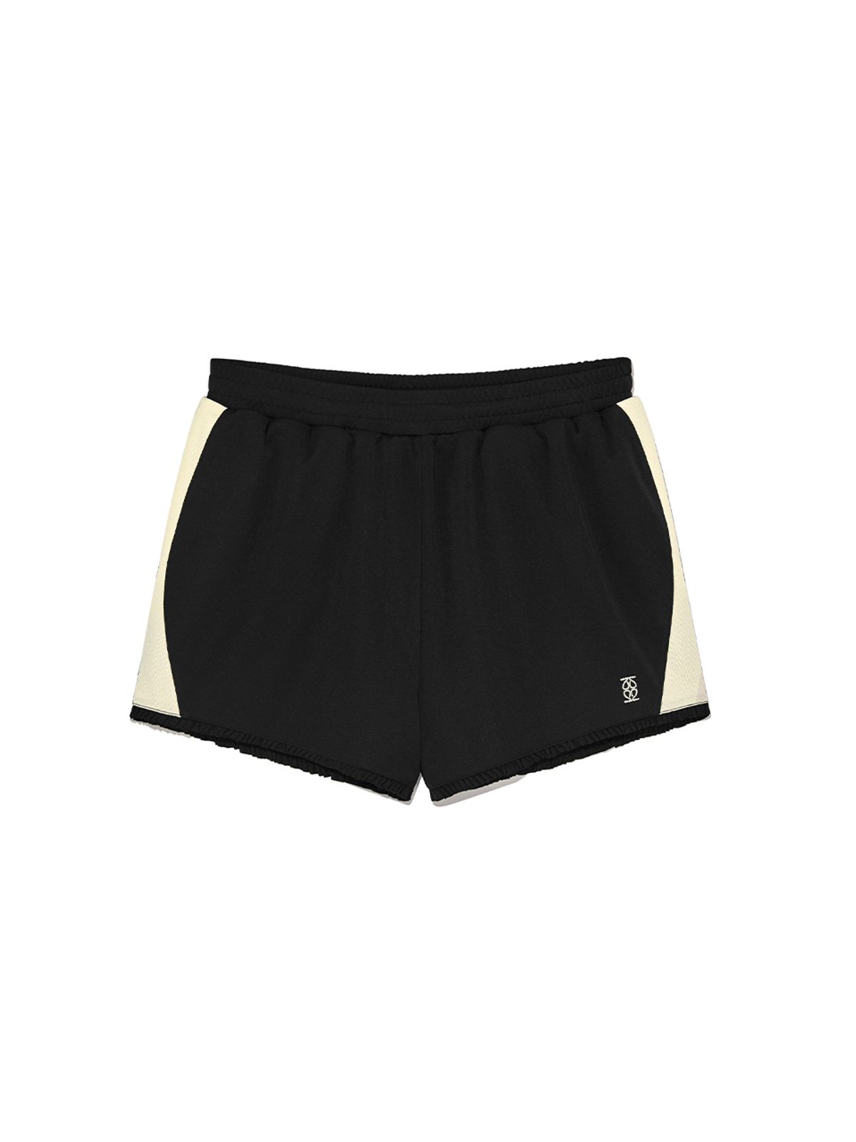 기준(KIJUN) Frill Jersey Shorts Black Ivory