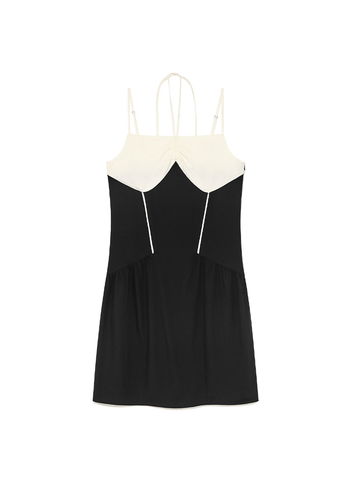기준(KIJUN) Blocked Camisole Mini Dress Black Ivory