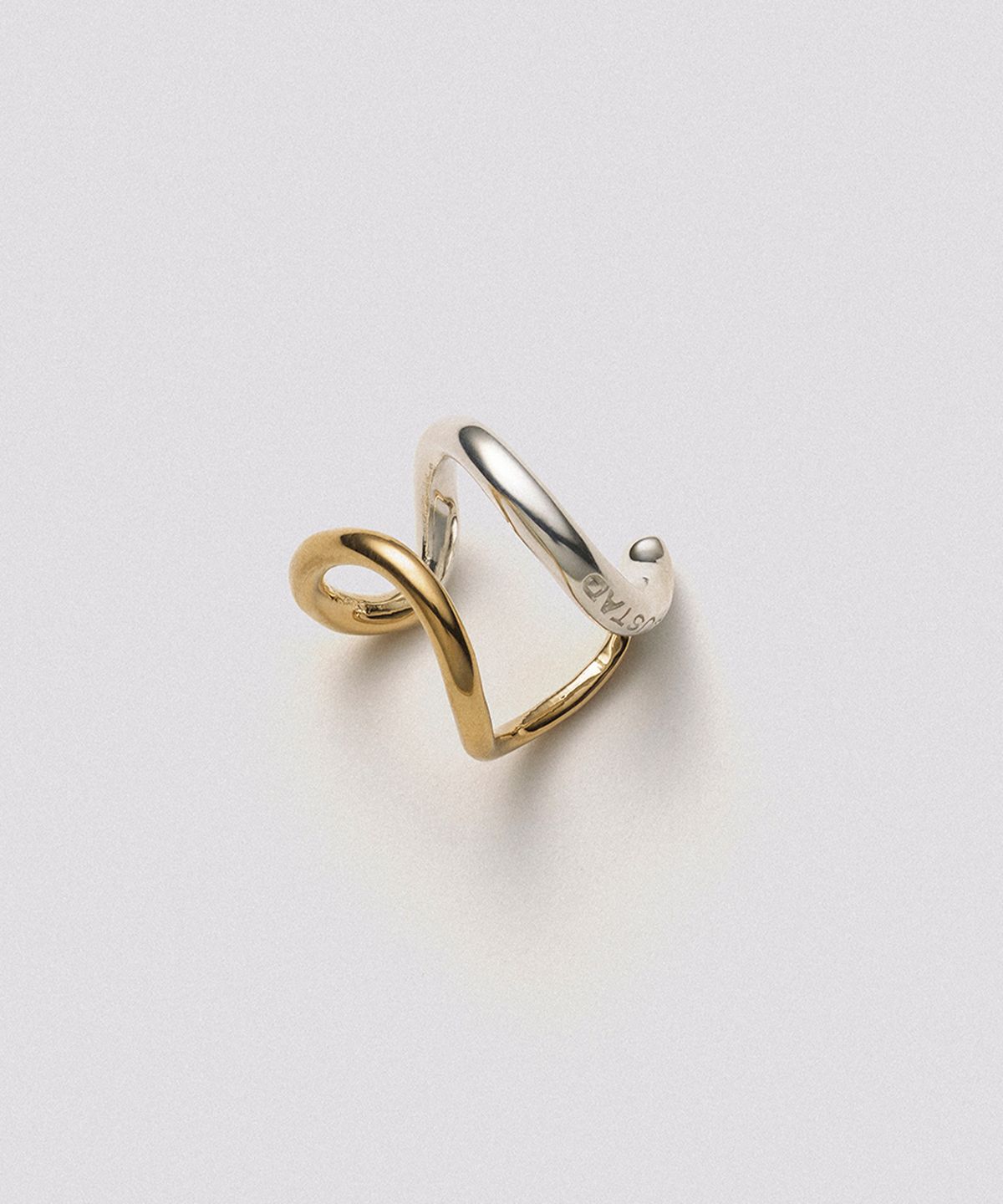 휴스타드(HUSTAD) 238 Combo  Leaf Earcuff_ 925 실버 / 14k 골드 콤보 립 이어커프