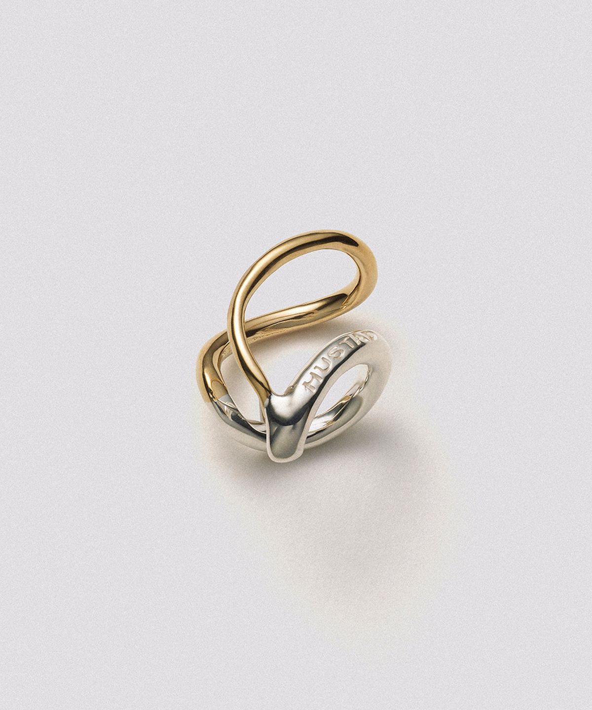휴스타드(HUSTAD) 238 Combo  Leaf Earcuff_ 925 실버 / 14k 골드 콤보 립 이어커프