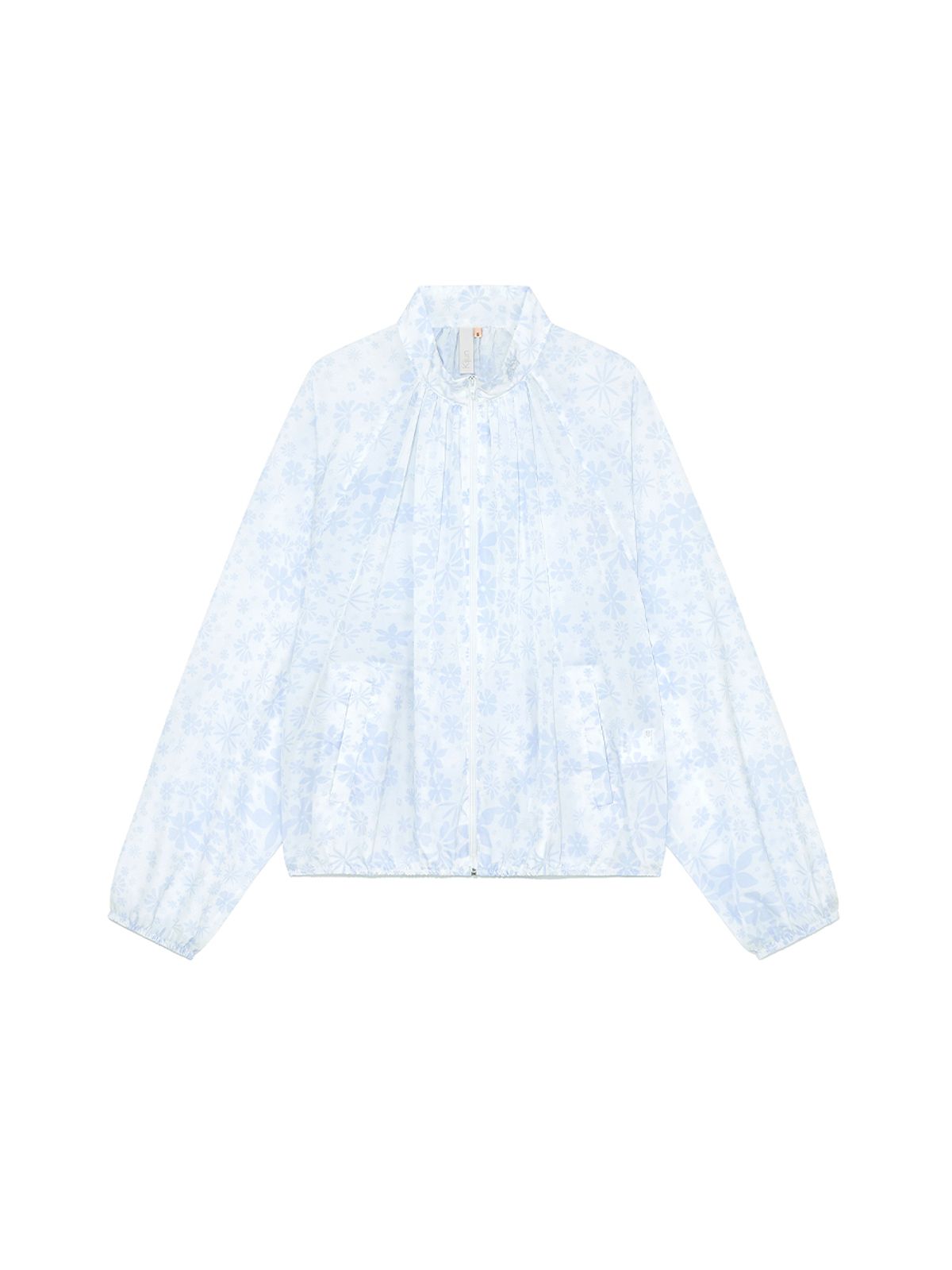 기준(KIJUN) Flower Sheer Windbreaker Print Sky Blue