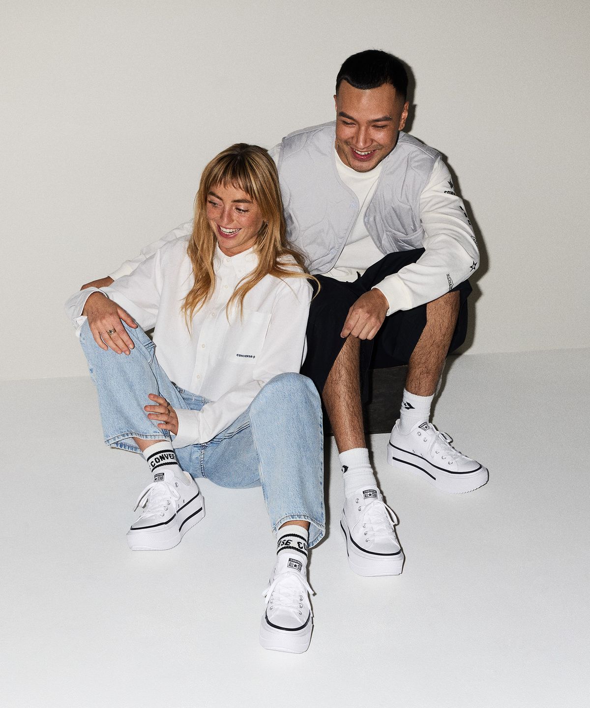 컨버스(CONVERSE) 척테일러 올스타 더블 스택 화이트 A15491C