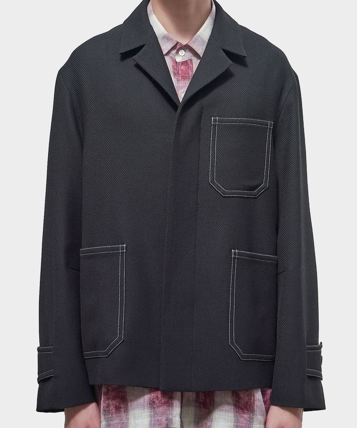 우석(WOOSUK) Contrast Stitch Jacket