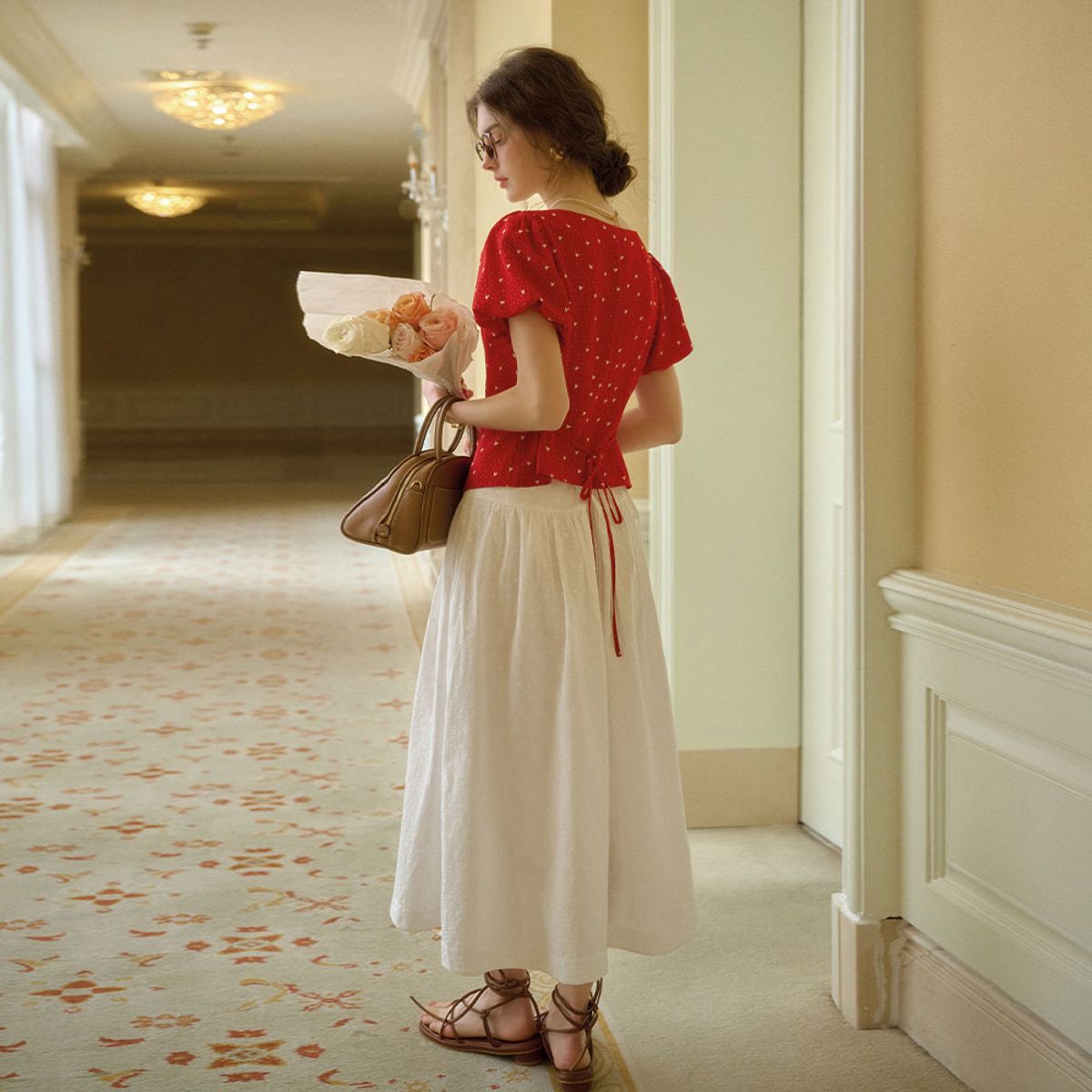 심플레트로(SIMPLE RETRO) SR_Sonnet ruff collar skirt