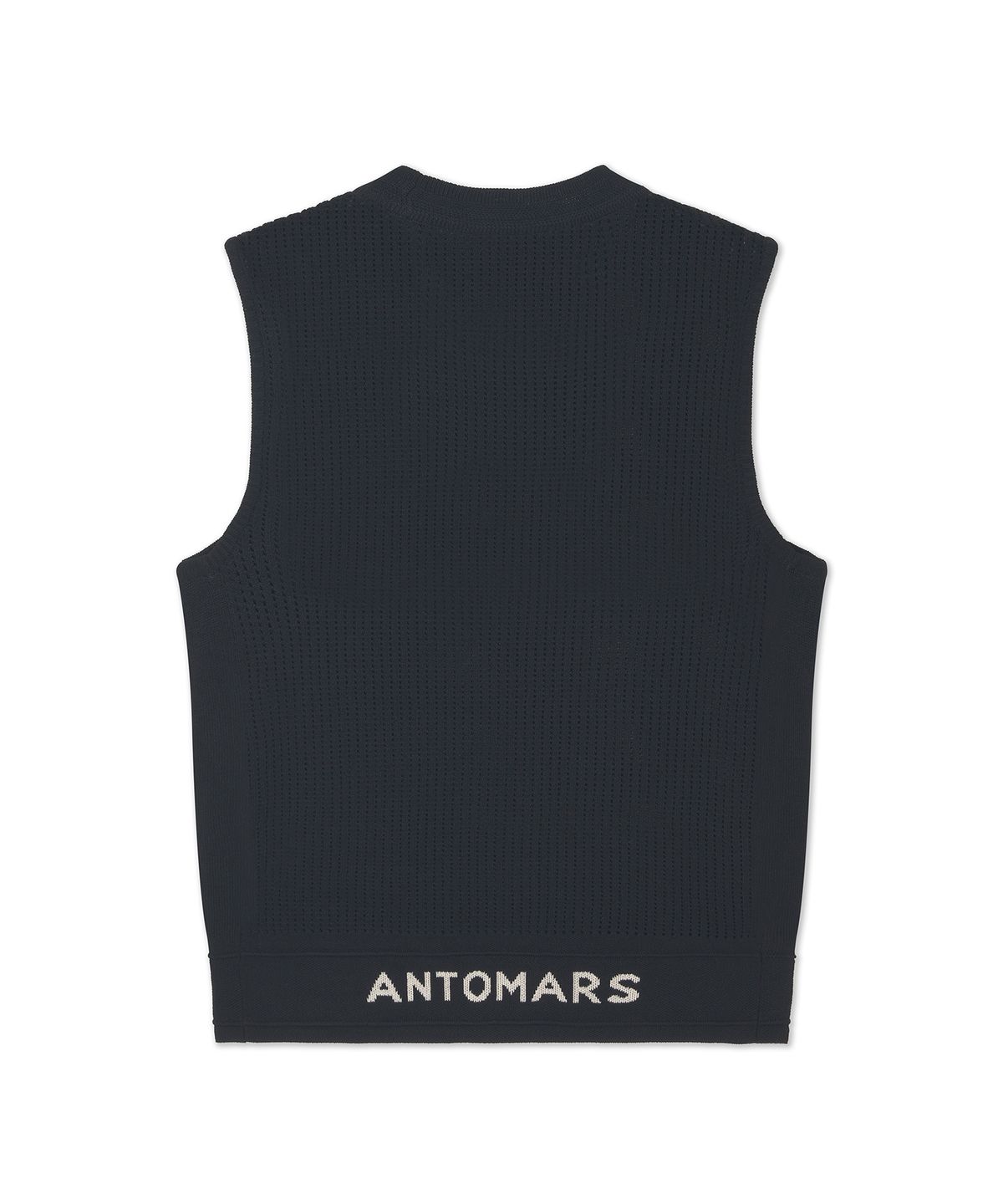앤투마스(ANTOMARS) 써클 로고 스카시 니트 베스트 여성 - 블랙