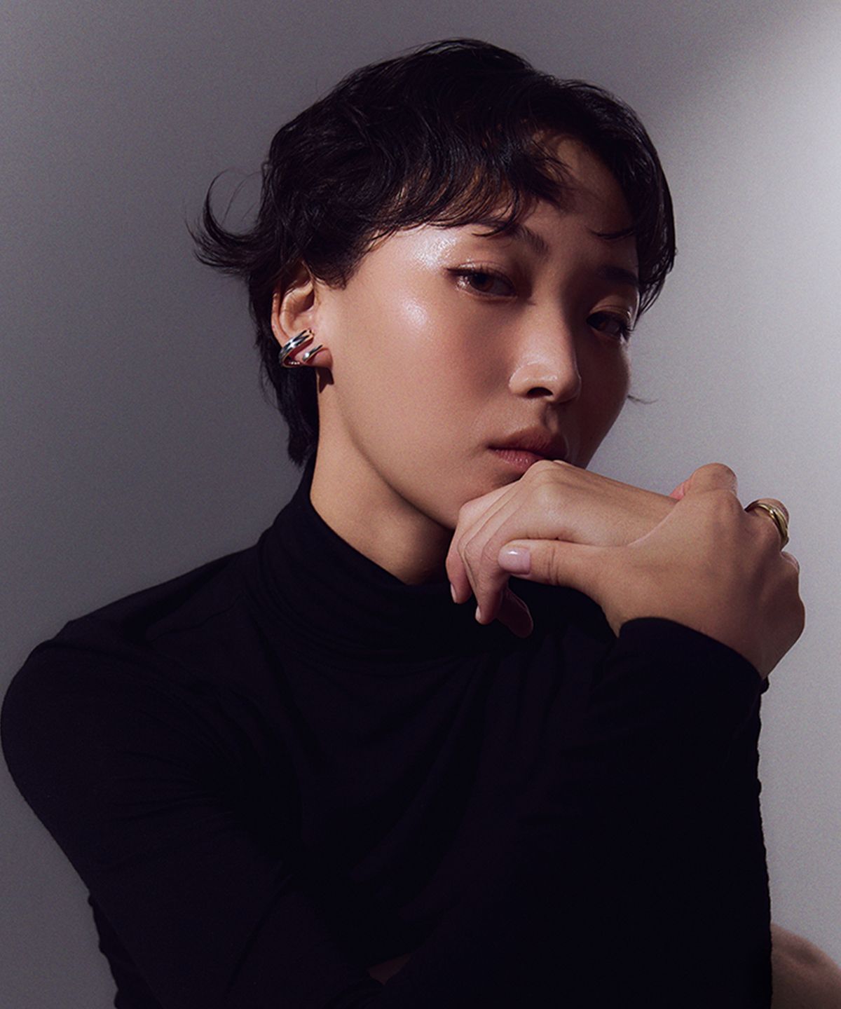 휴스타드(HUSTAD) 242 Flower Leaf Earring_ 925 실버 이어링