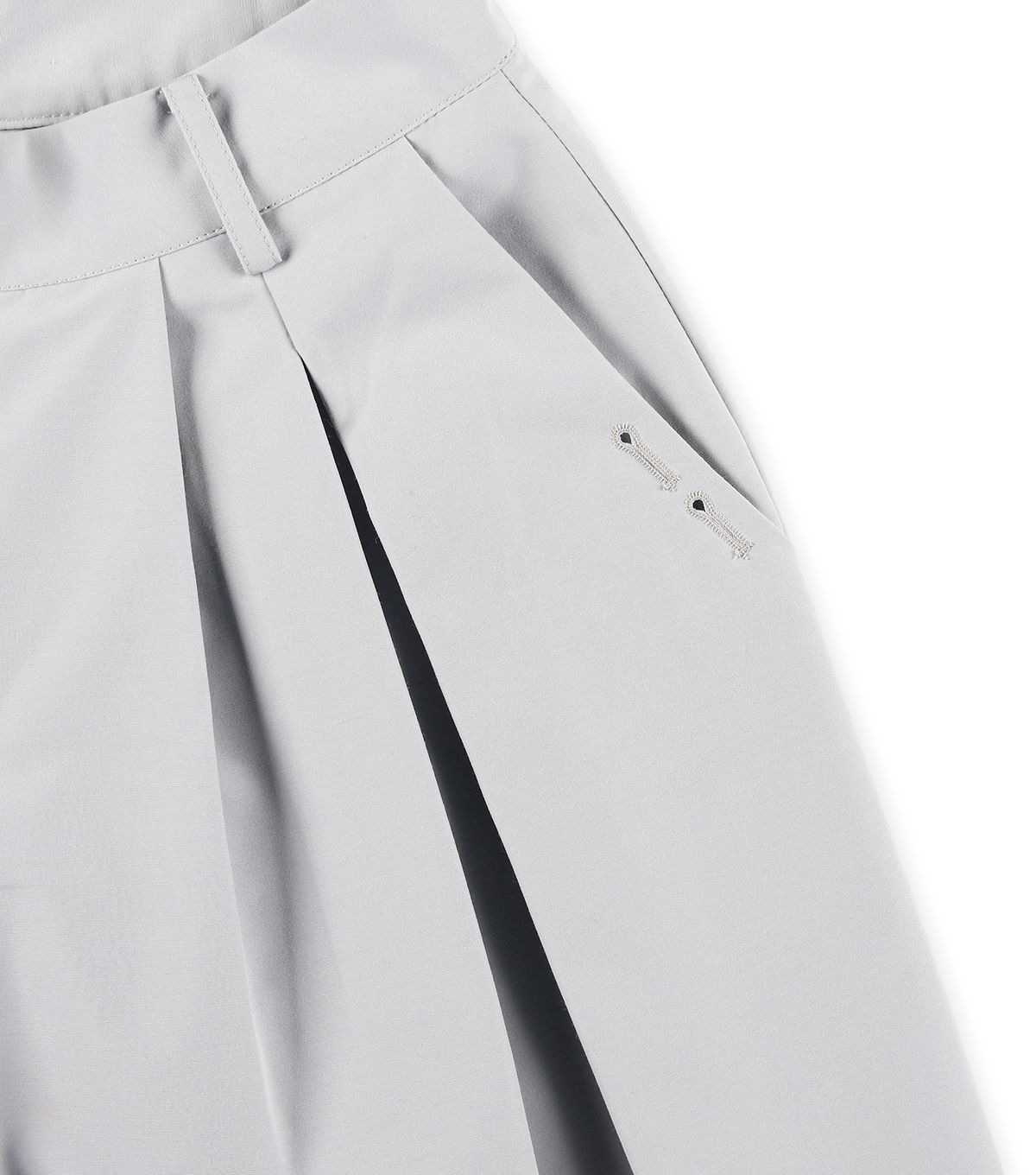 큐클리프(CUECLYP) [BB] Wide Two Tuck Slacks (Gray)