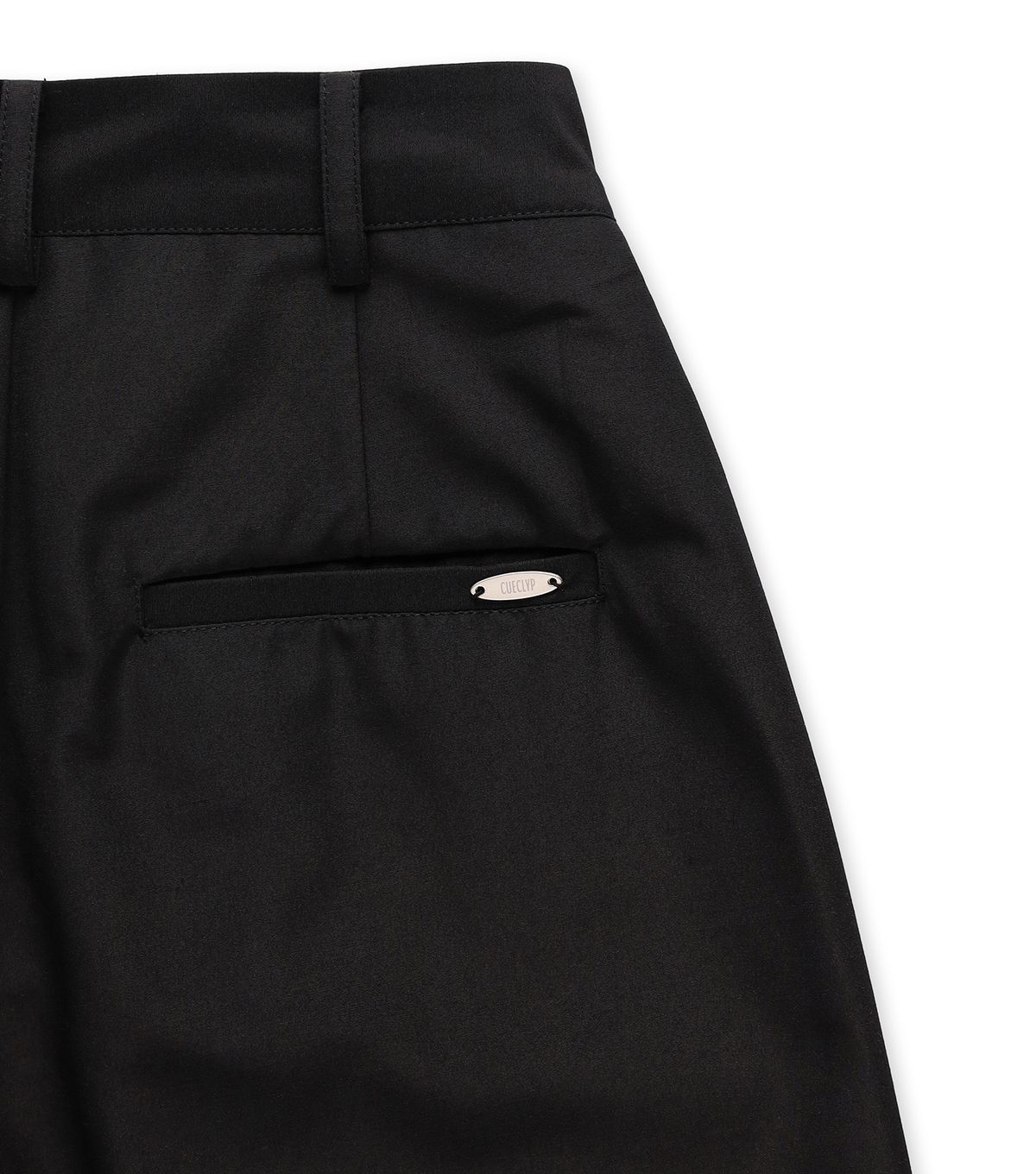 큐클리프(CUECLYP) [BB] Wide Two Tuck Slacks (Black)