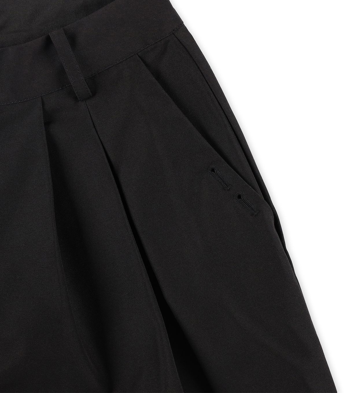 큐클리프(CUECLYP) [BB] Wide Two Tuck Slacks (Black)