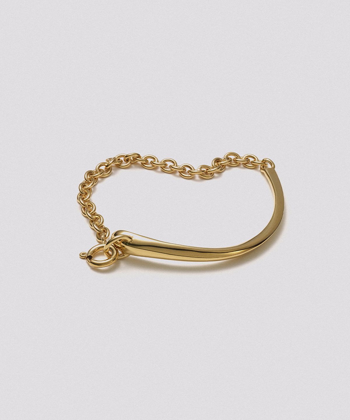 휴스타드(HUSTAD) 243 Gold Leaf Line Bracelet_ 925 실버 /14k 골드 브레이슬렛