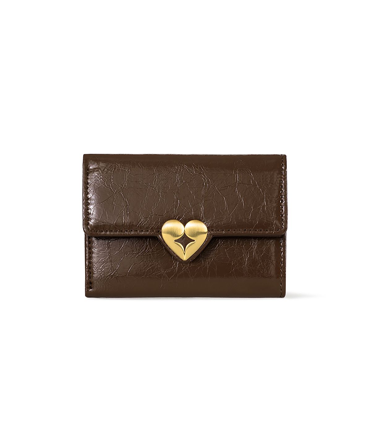 페넥(FENNEC) HEARTY FLAP WALLET - MOCHA BROWN
